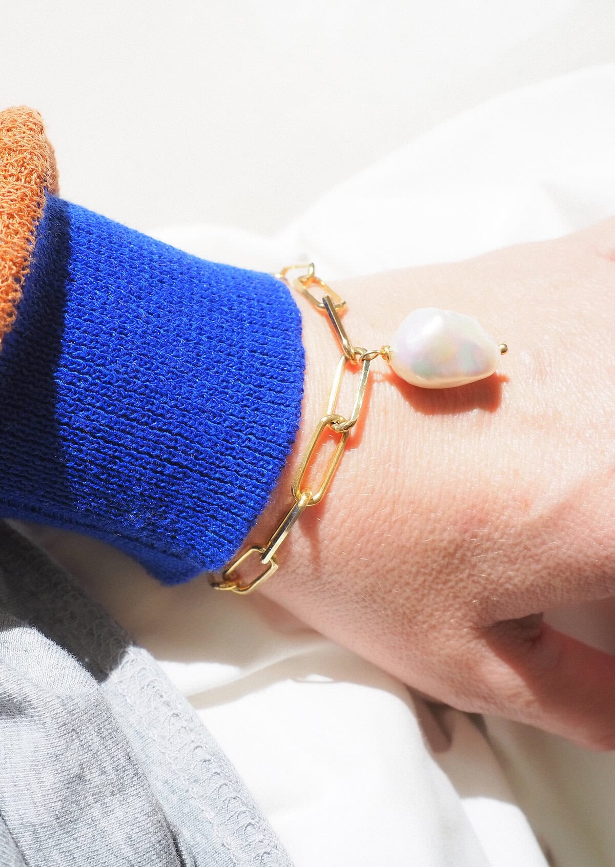 Hermina Yasemi Baroque Pearl Bracelet Gold Plated