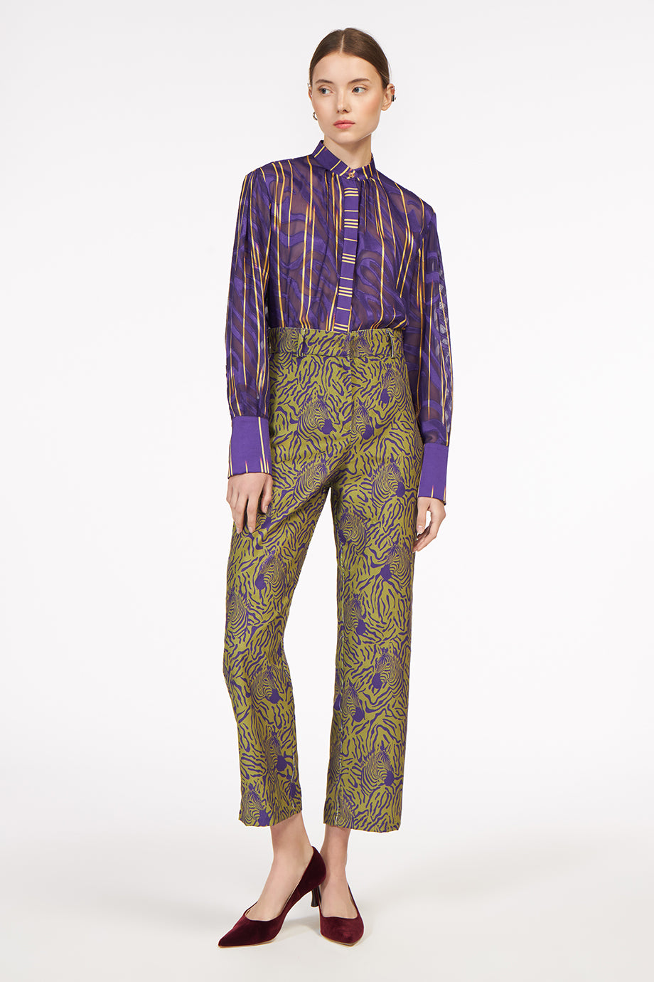 AnnieP Cord Pants / Trousers Zebra Olive