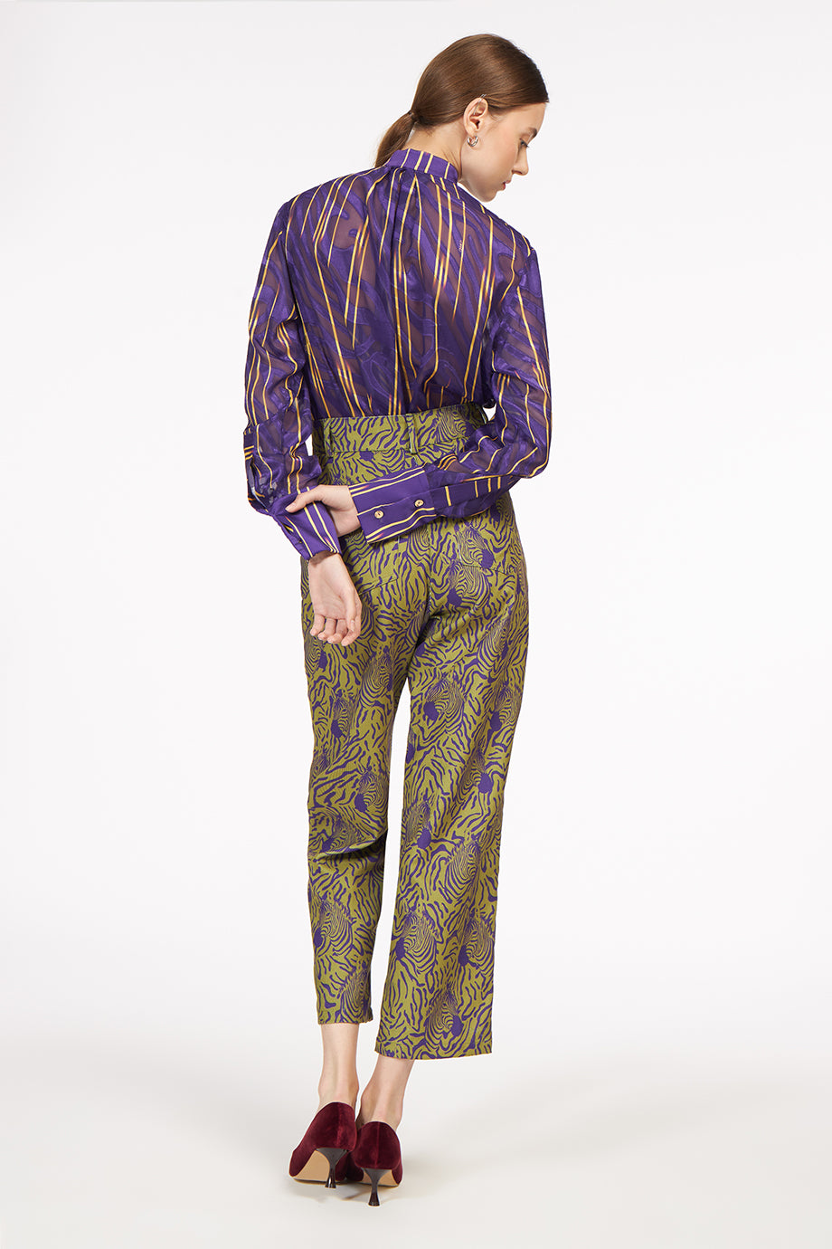 AnnieP Cord Pants / Trousers Zebra Olive