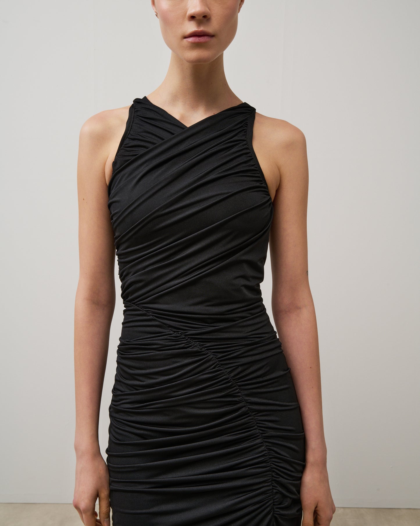 Stelios Koudounaris Ruched Long Jersey Dress
