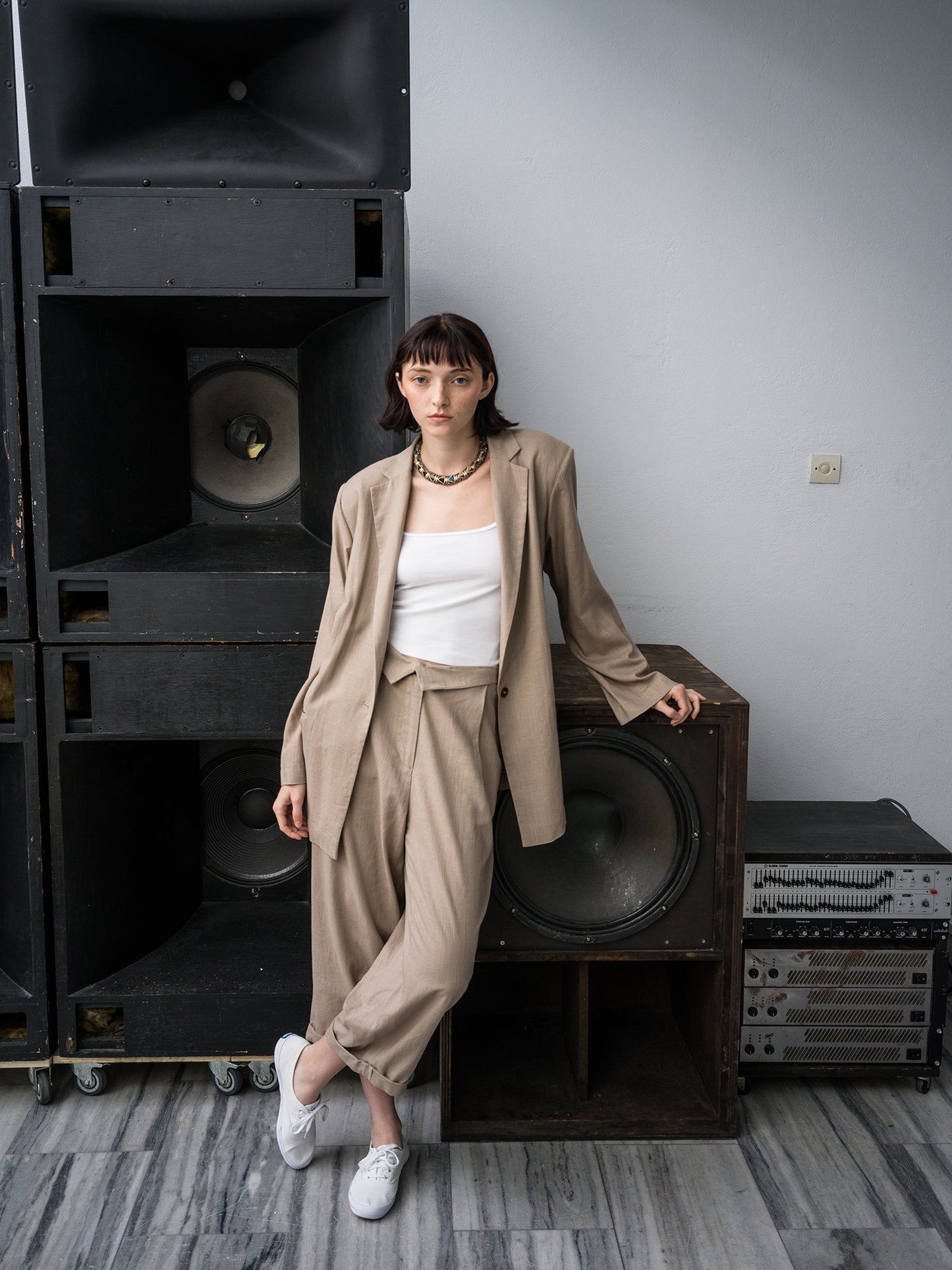 Key Twisted Trousers Beige
