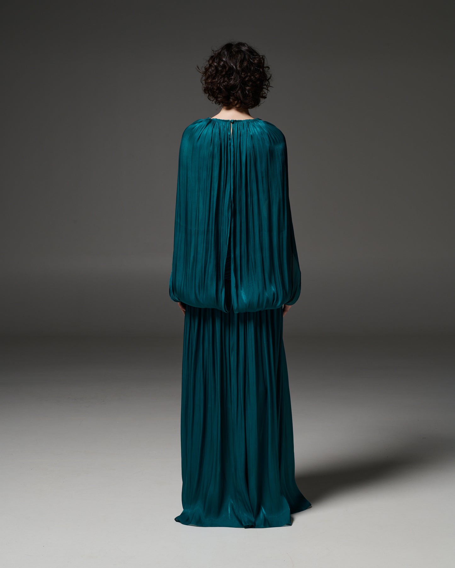 Stelios Koudounaris Draped Cape Long Dress