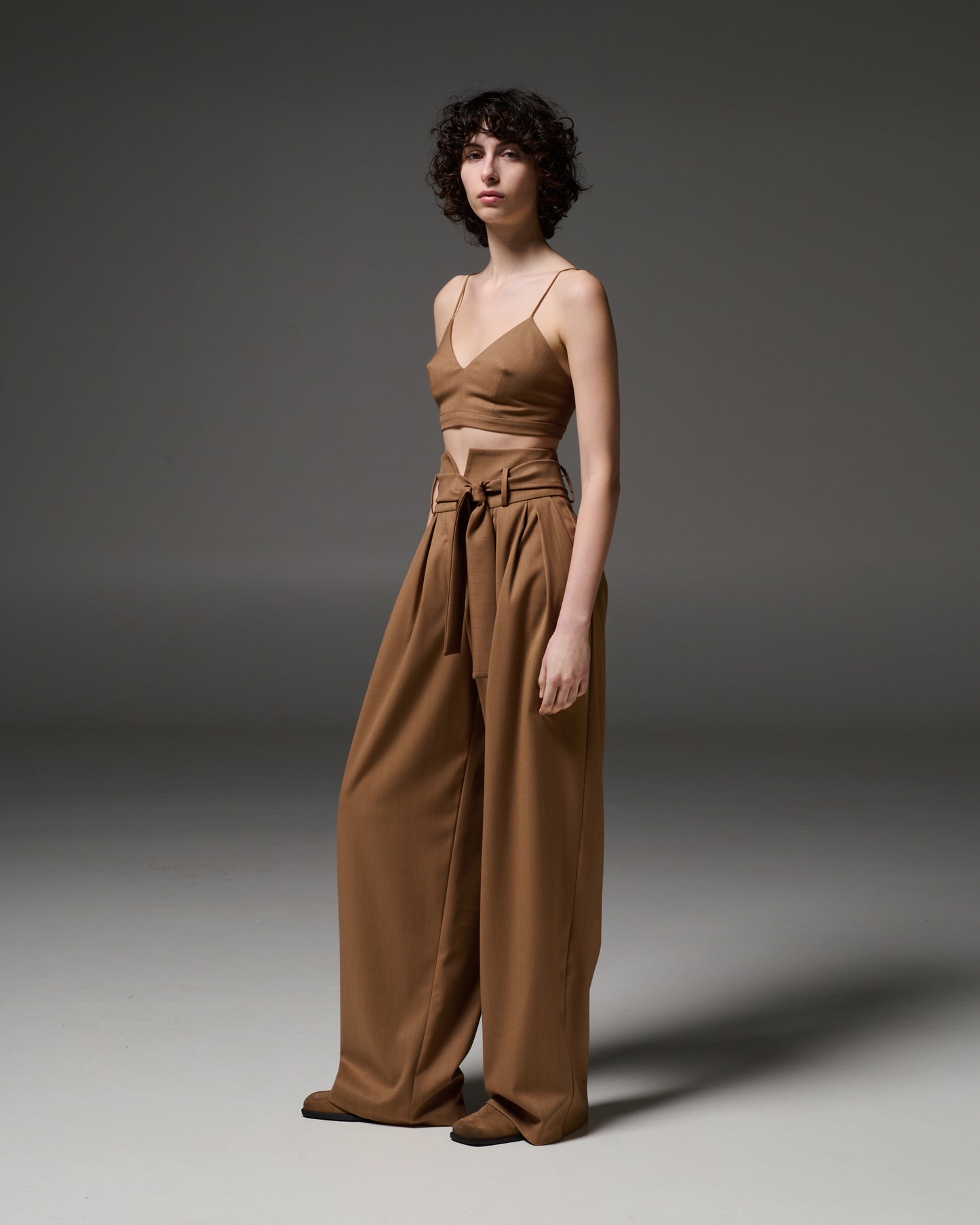 Stelios Koudounaris Pinstripe Trousers in Pleats