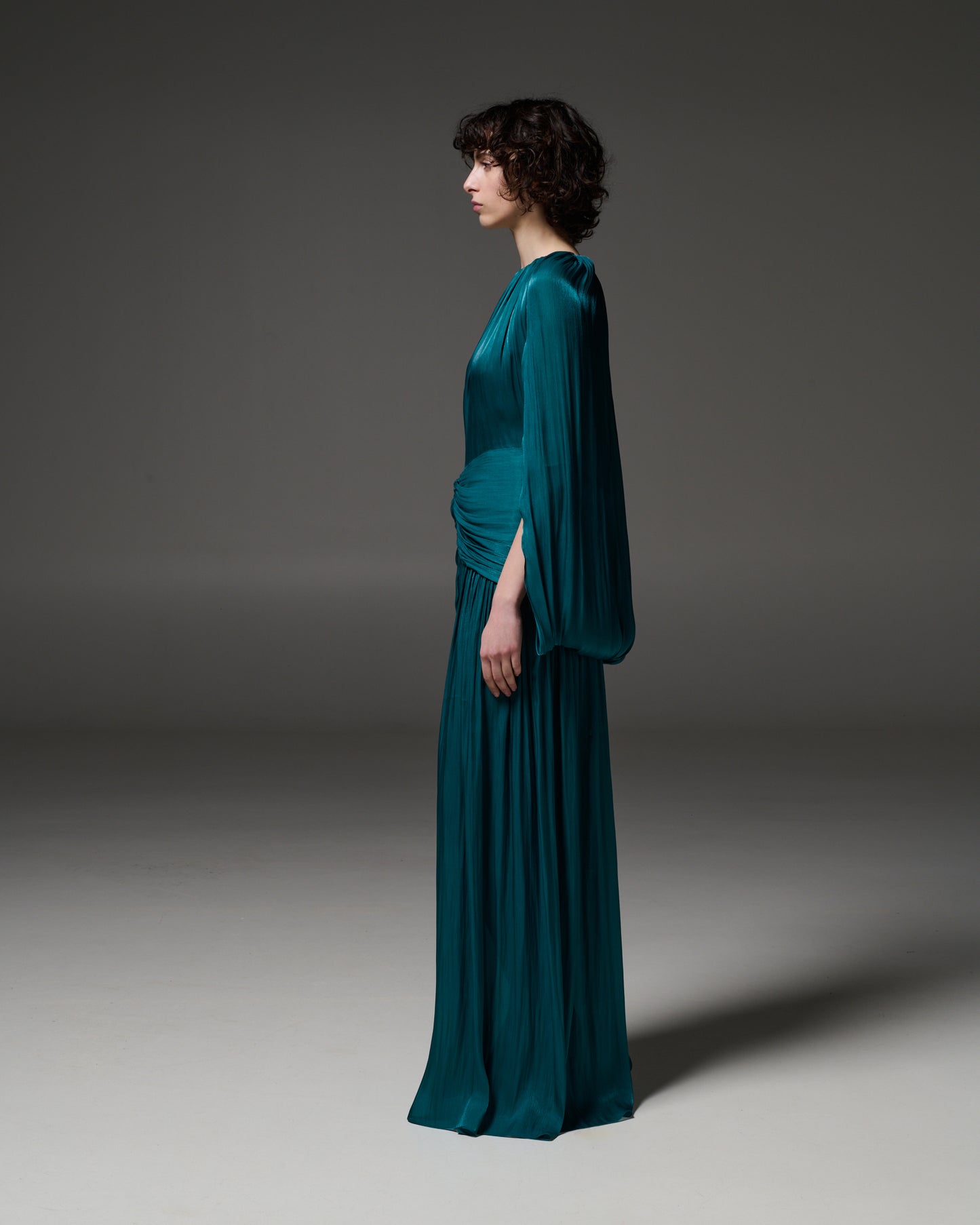 Stelios Koudounaris Draped Cape Long Dress