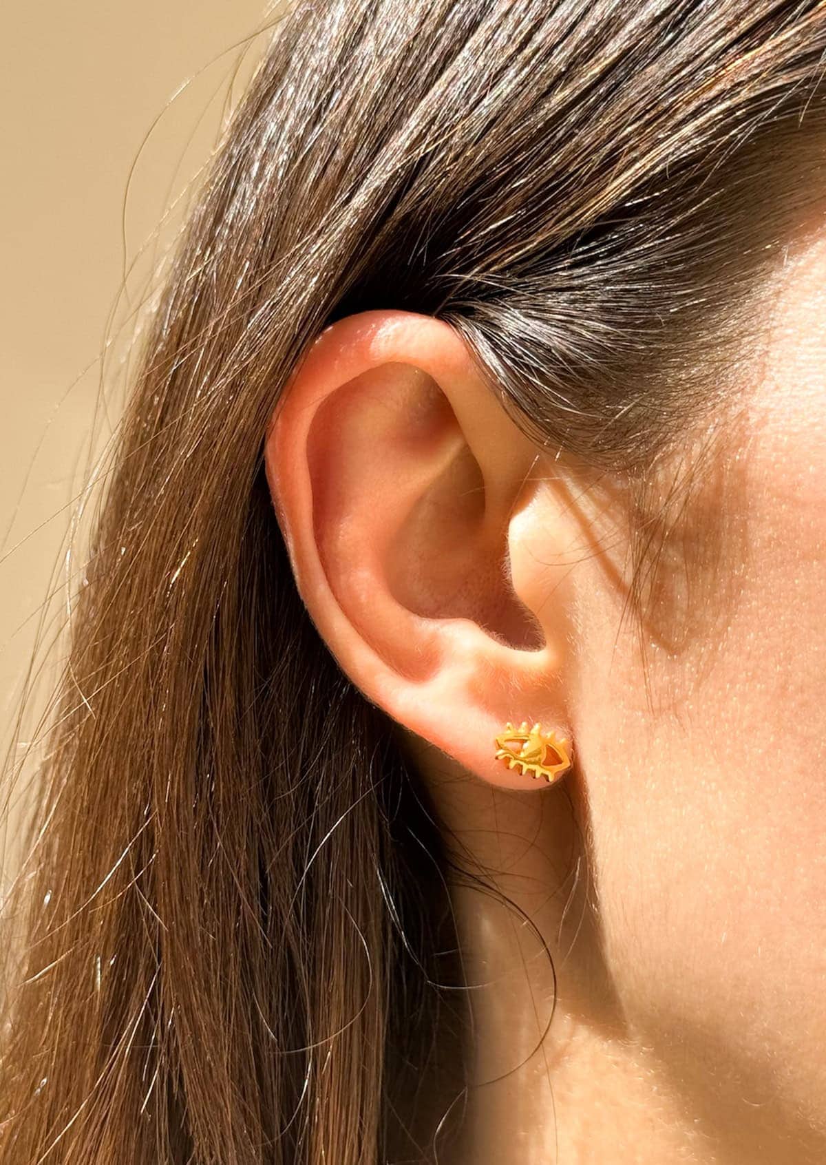 Hermina Tiny Eye Studs Gold Vermeil