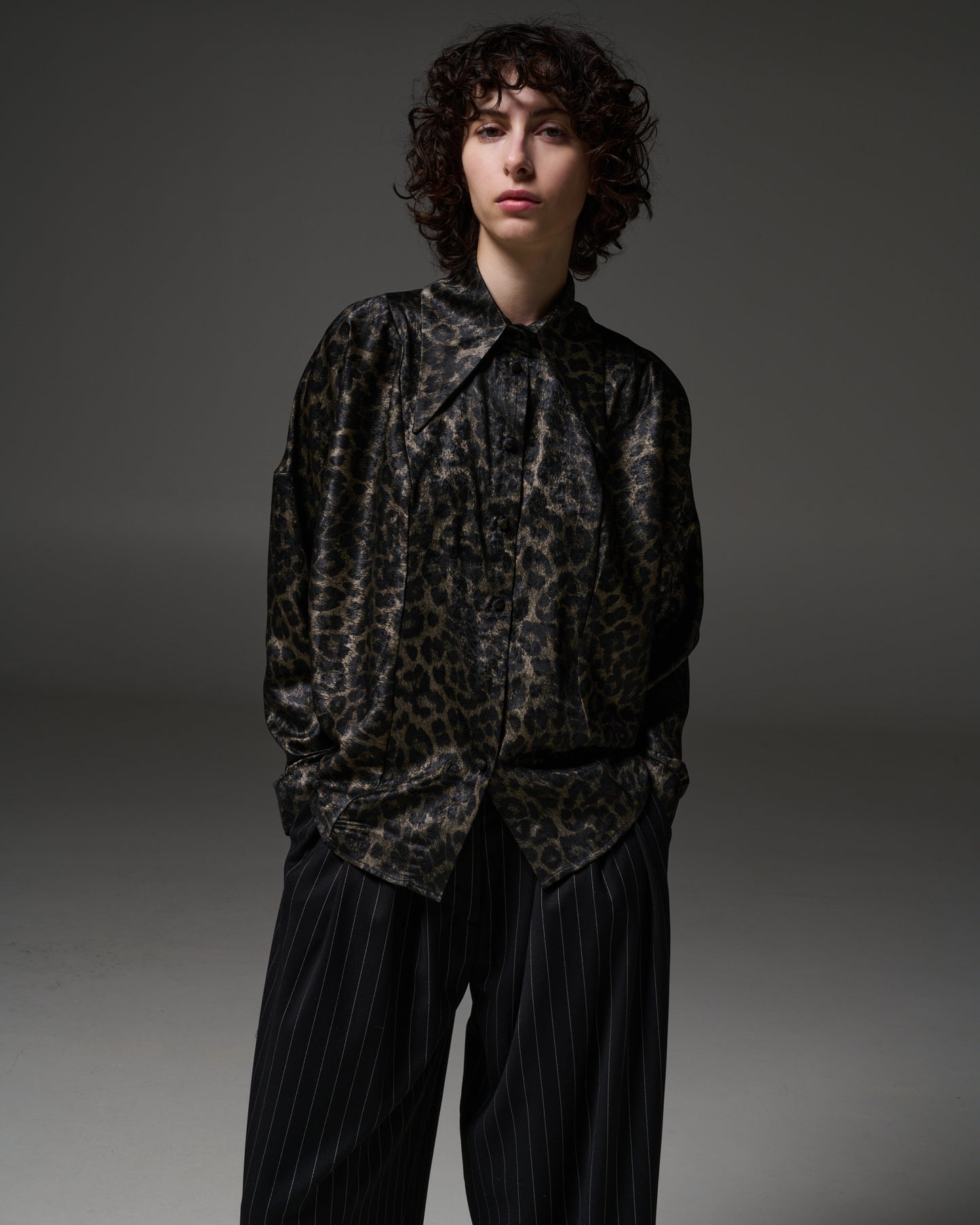 Stelios Koudounaris Animal Print Oversized Shirt