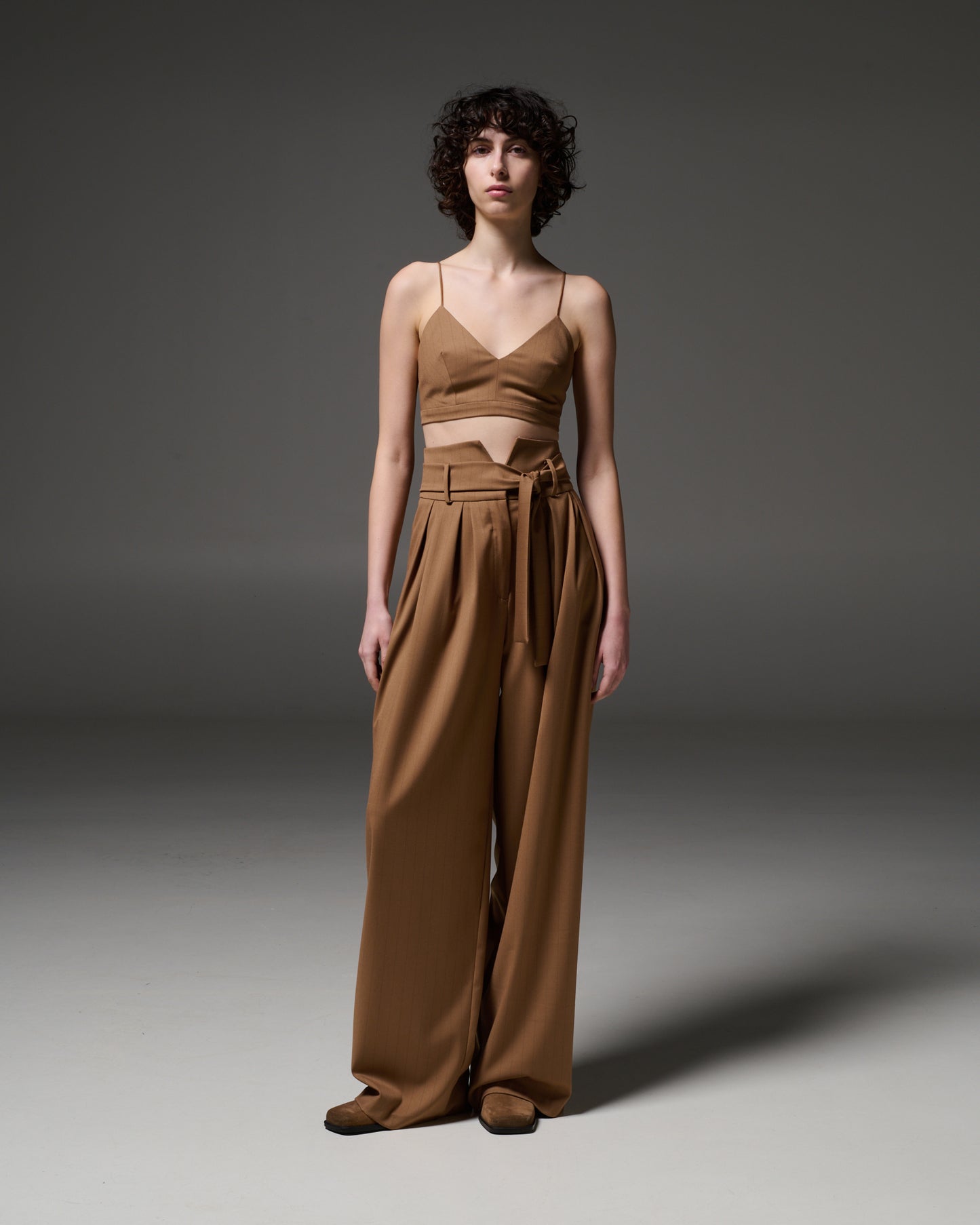 Stelios Koudounaris Pinstripe Trousers in Pleats