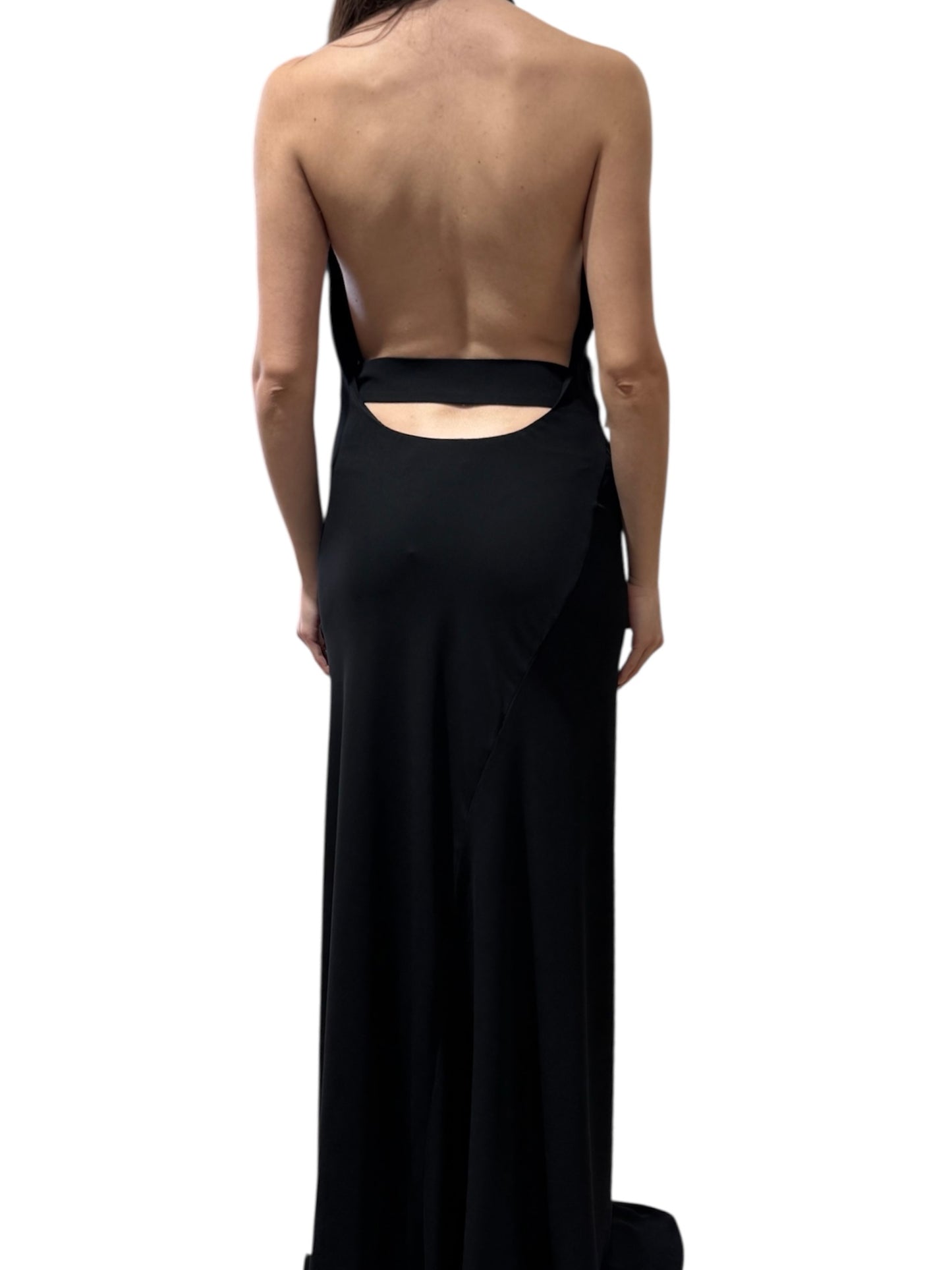 Stelios Koudounaris Draped Backless Dress Black