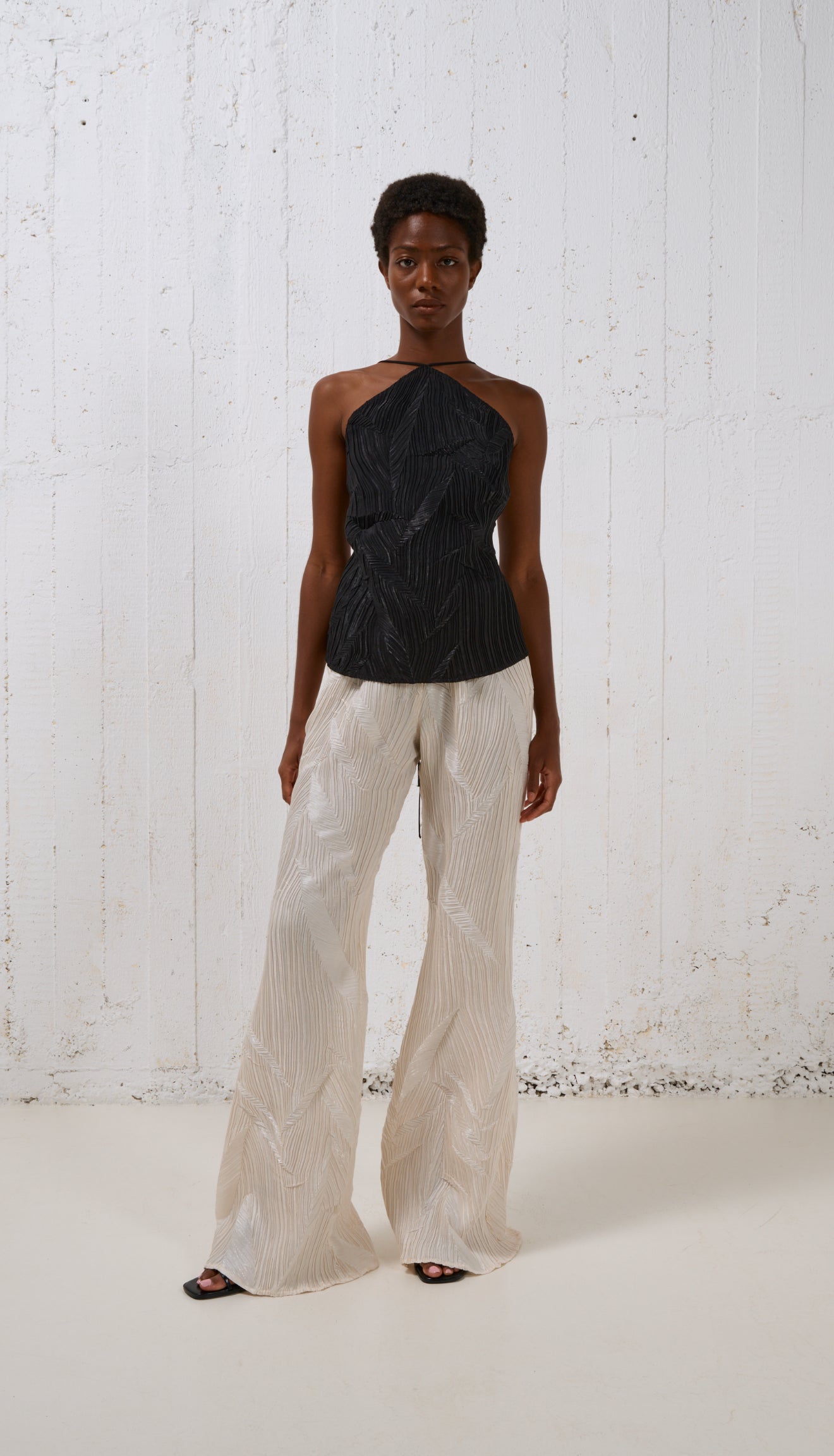 Stelios Koudounaris Crinkled Plisse Trousers