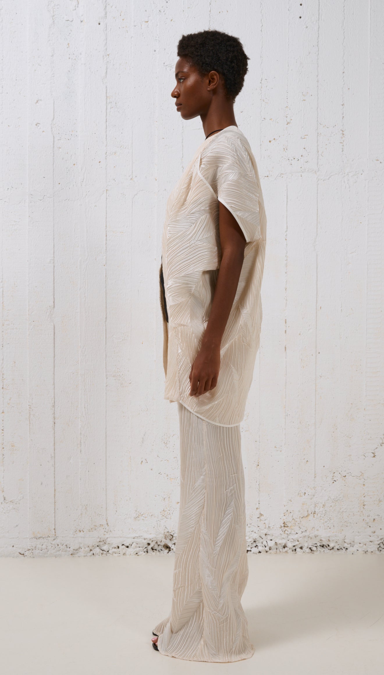 Stelios Koudounaris Crinkled Plisse Tunic/Top