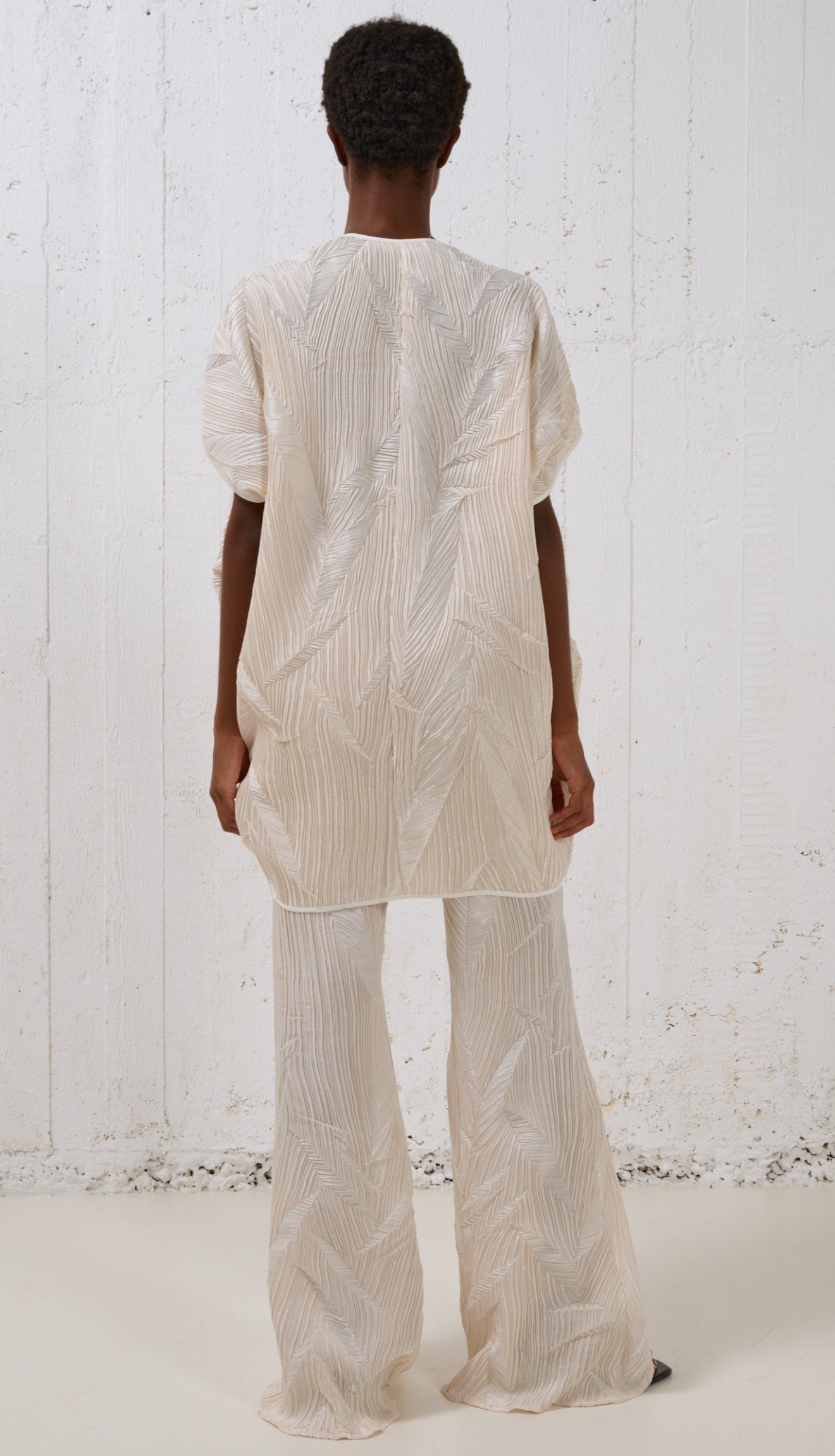 Stelios Koudounaris Crinkled Plisse Tunic/Top