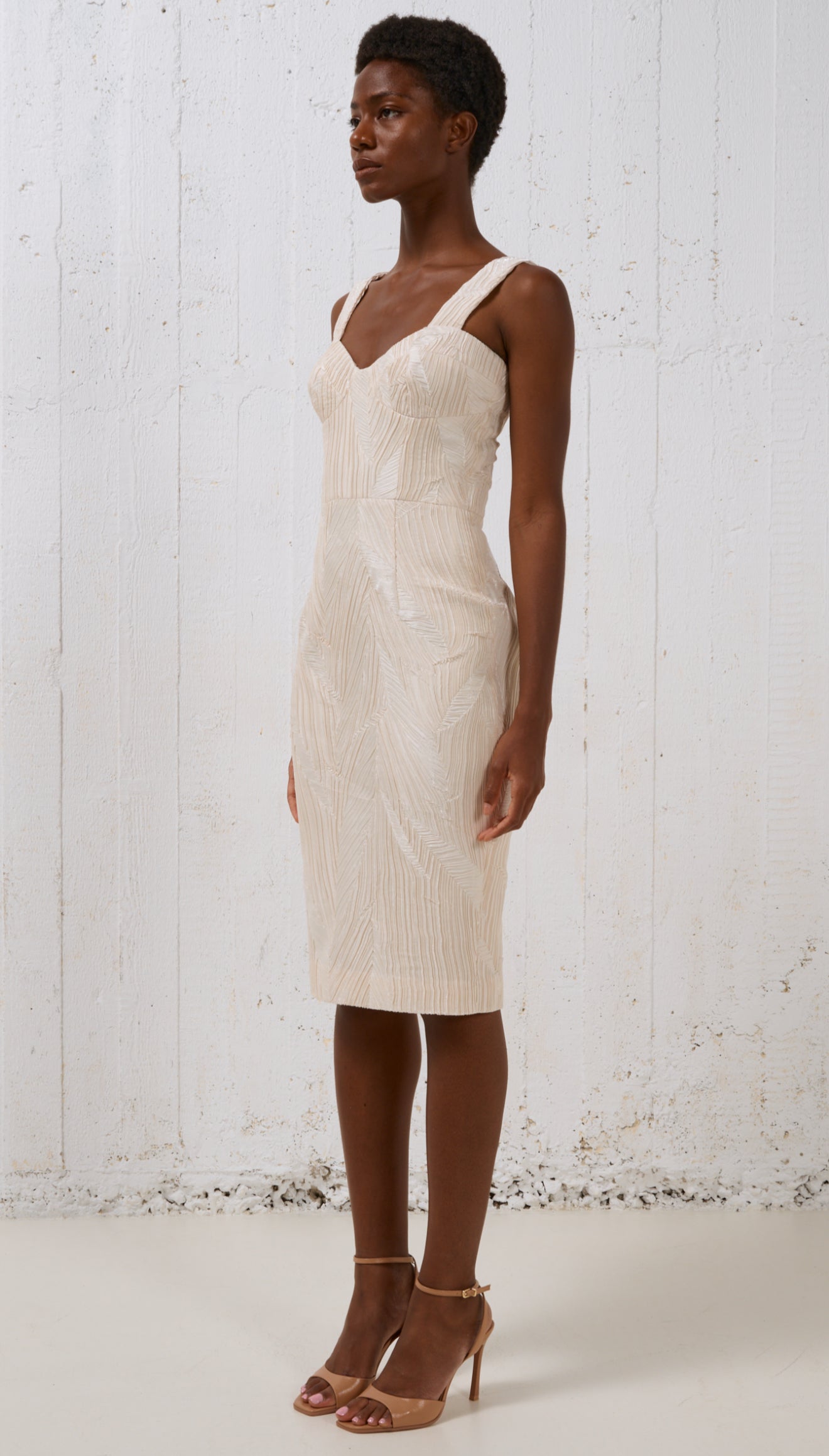 Stelios Koudounaris Crinkled Plisse Bustier Dress
