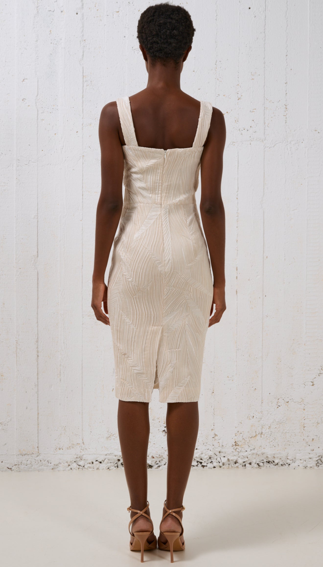 Stelios Koudounaris Crinkled Plisse Bustier Dress