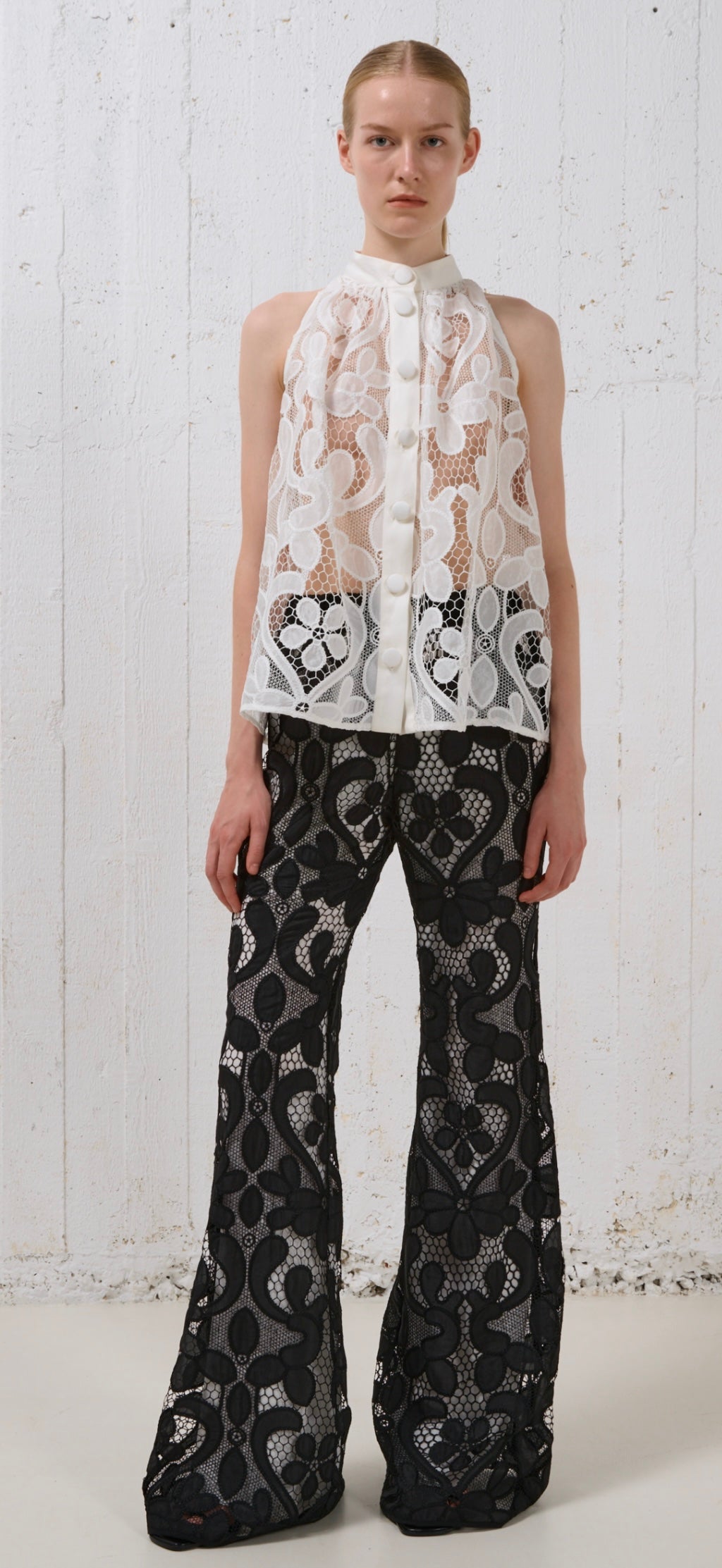 Stelios Koudounaris Lace Flared Trousers