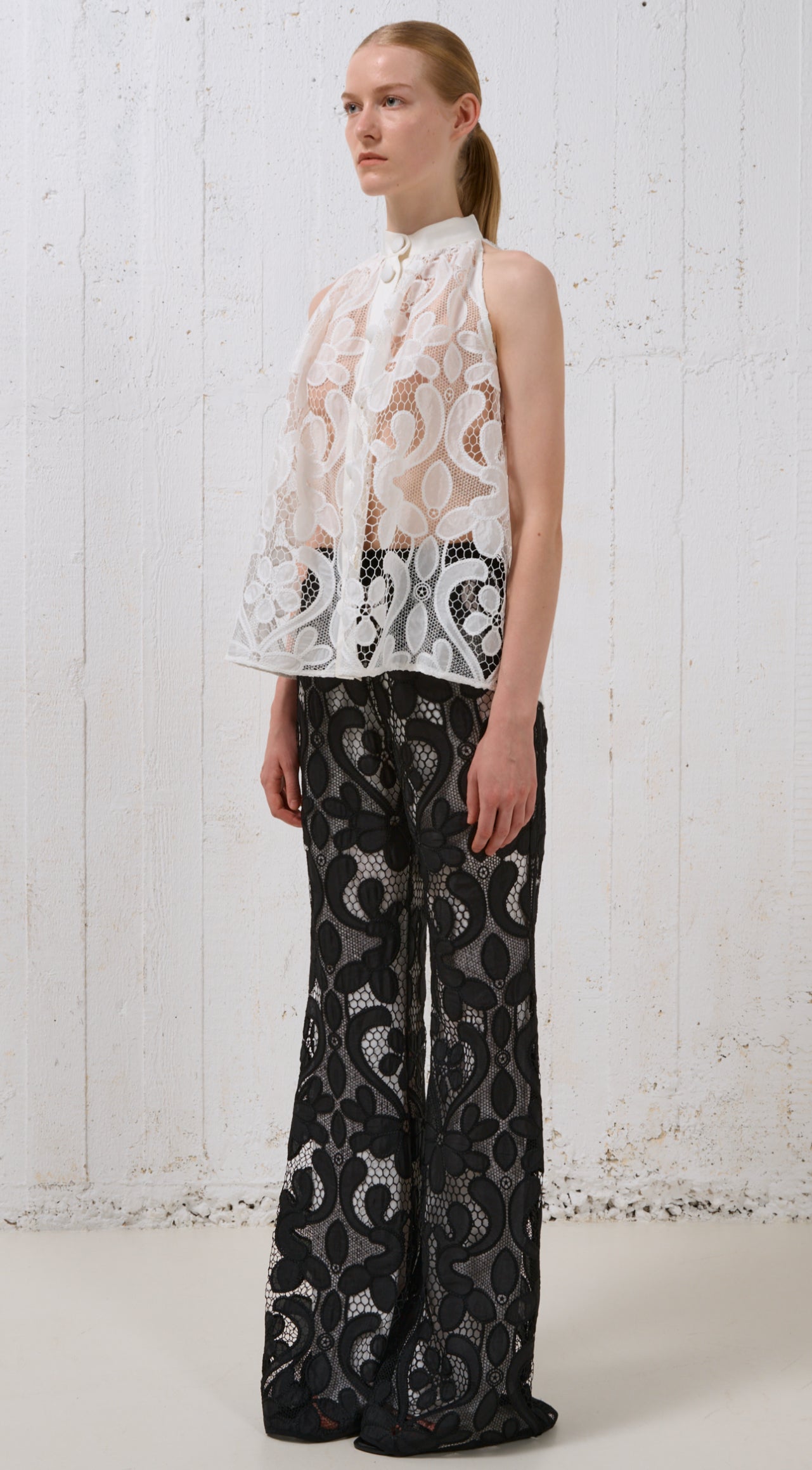 Stelios Koudounaris Lace Flared Trousers