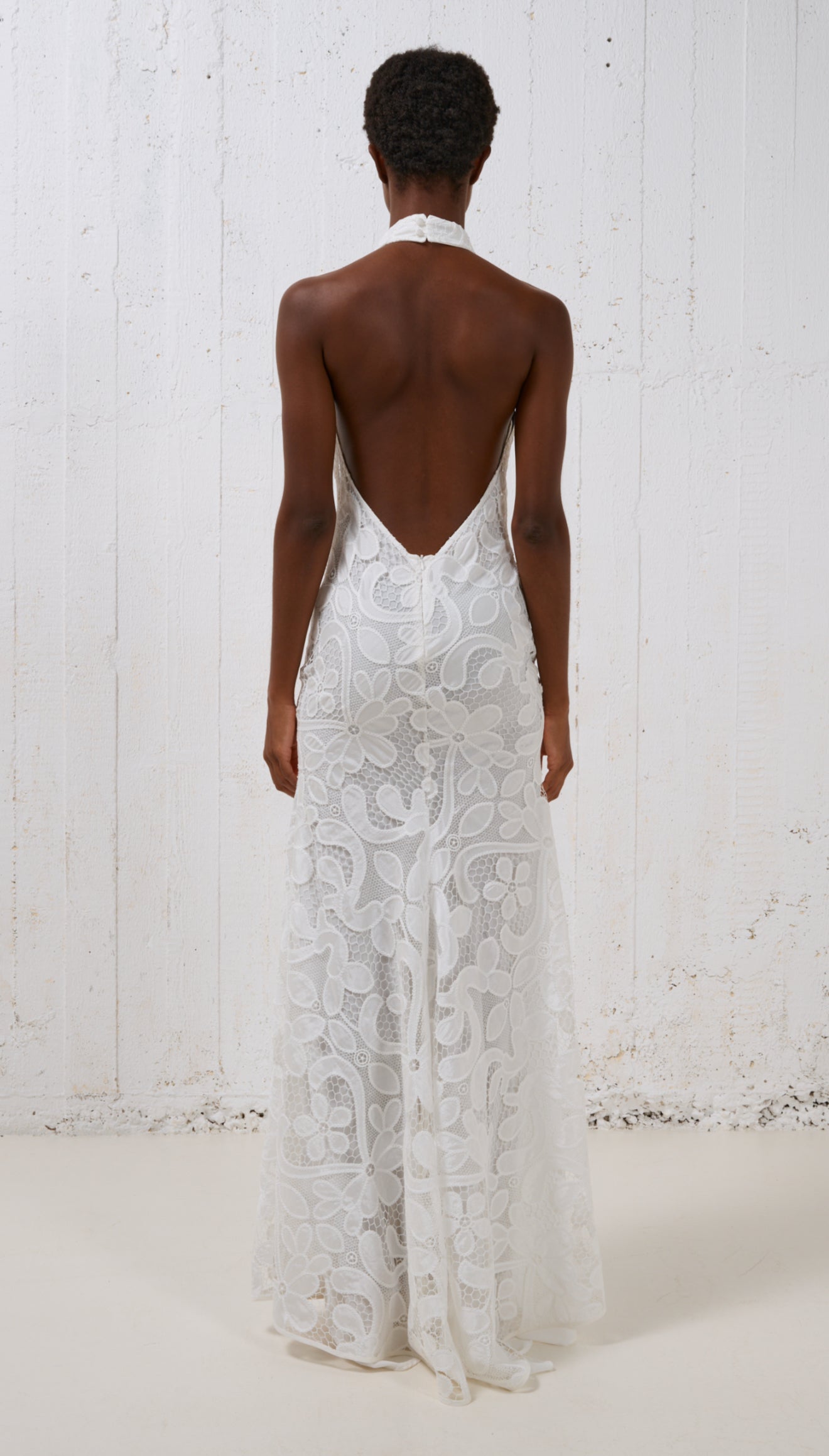 Stelios Koudounaris Halterneck Lace Dress