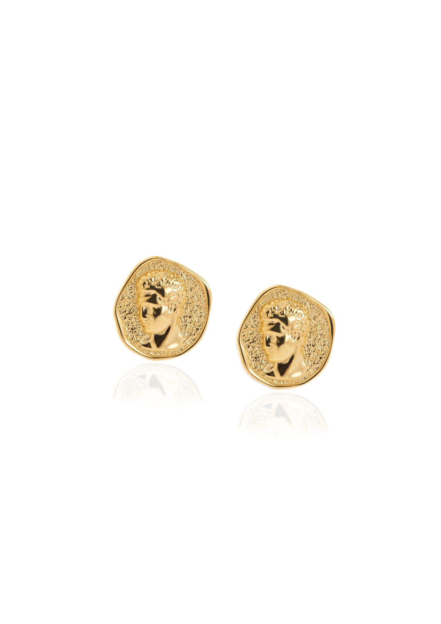 Hermina Hermis Matte Clip Earrings Gold Plated