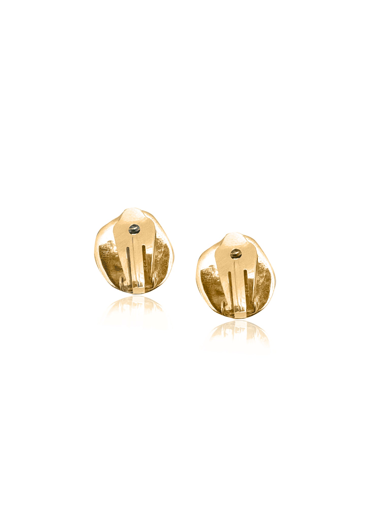 Hermina Hermis Matte Clip Earrings Gold Plated