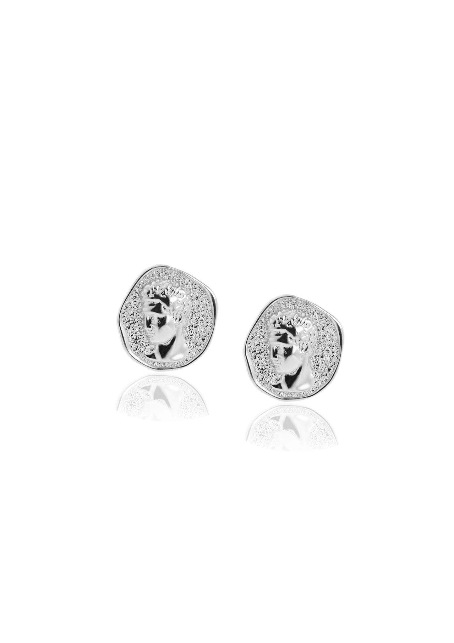 Hermina Hermis Matte Clip Earrings Silver