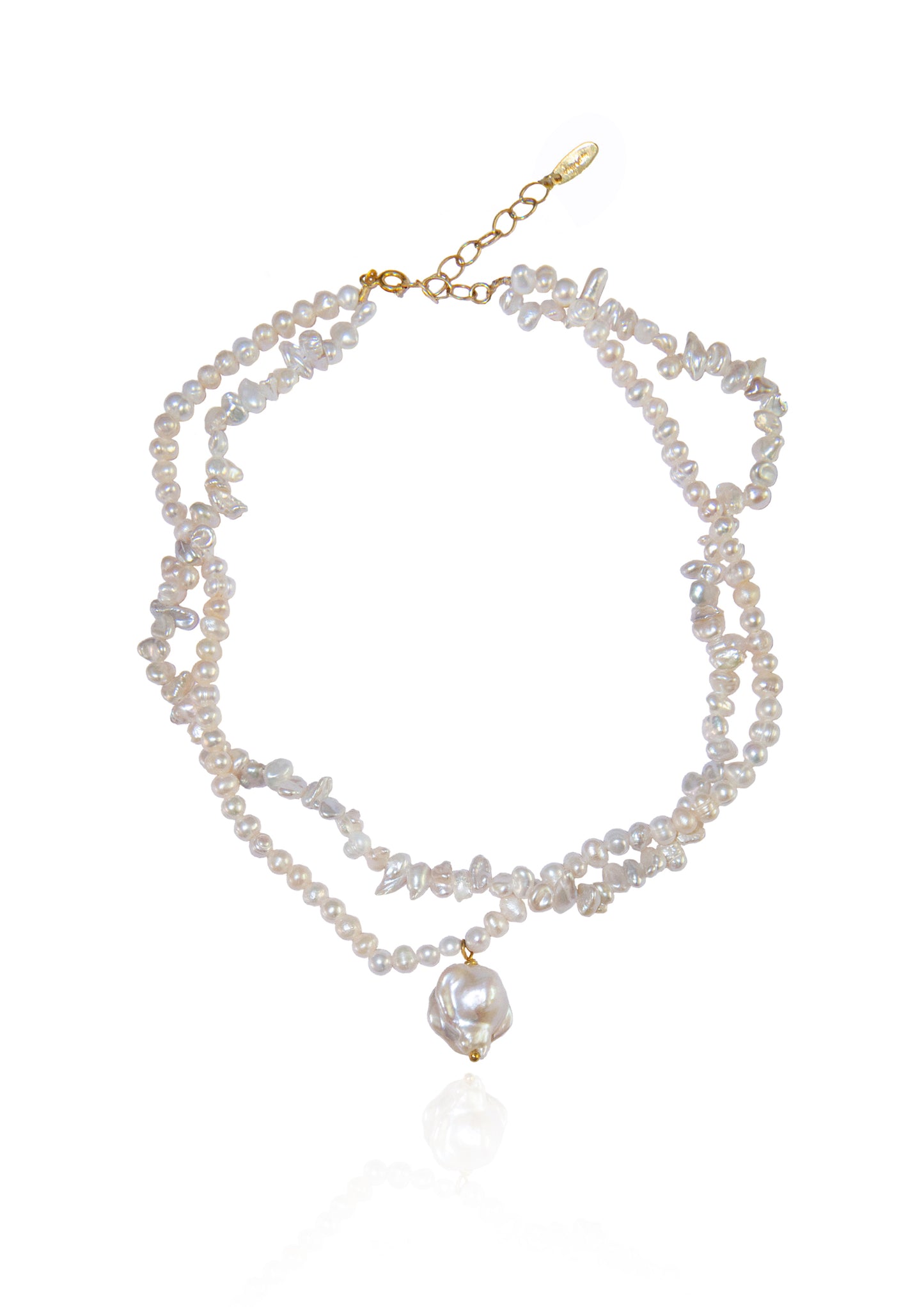 Hermina Twisted Flower Pearl Necklace