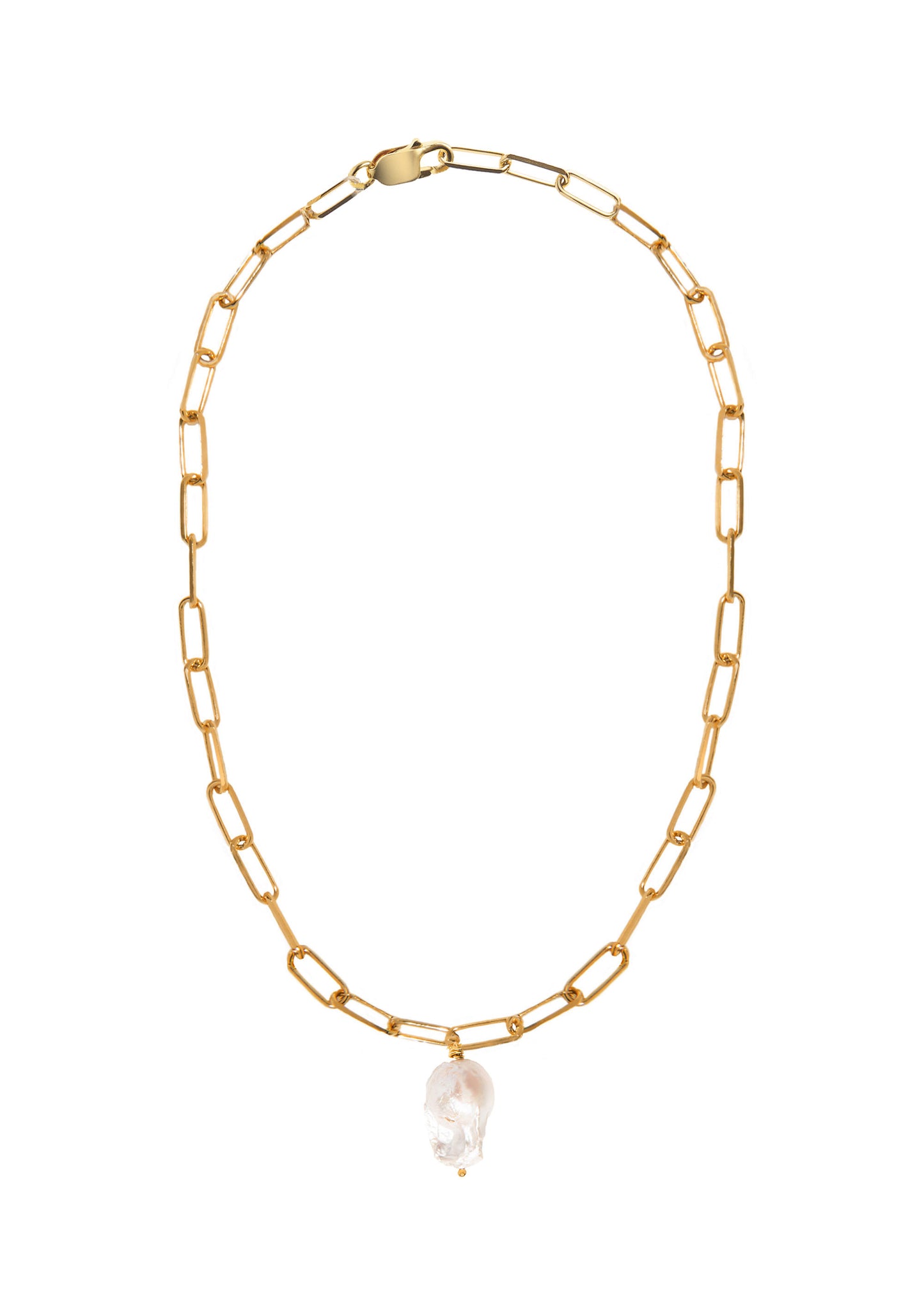 Hermina Yasemi Baroque Pearl Necklace Gold Plated
