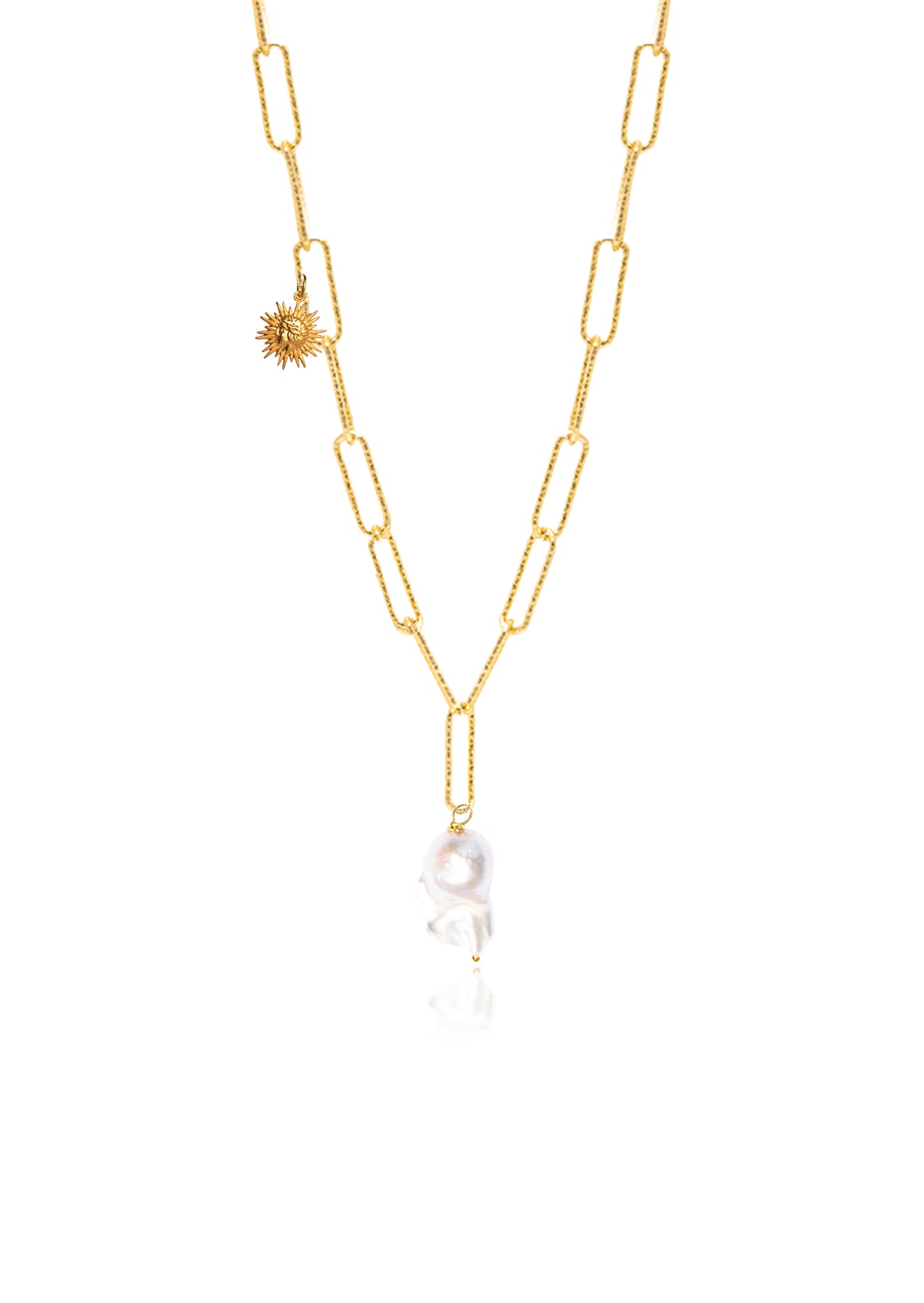 Hermina Sun Mini Lost Sea Diamond Cut Necklace Gold Plated