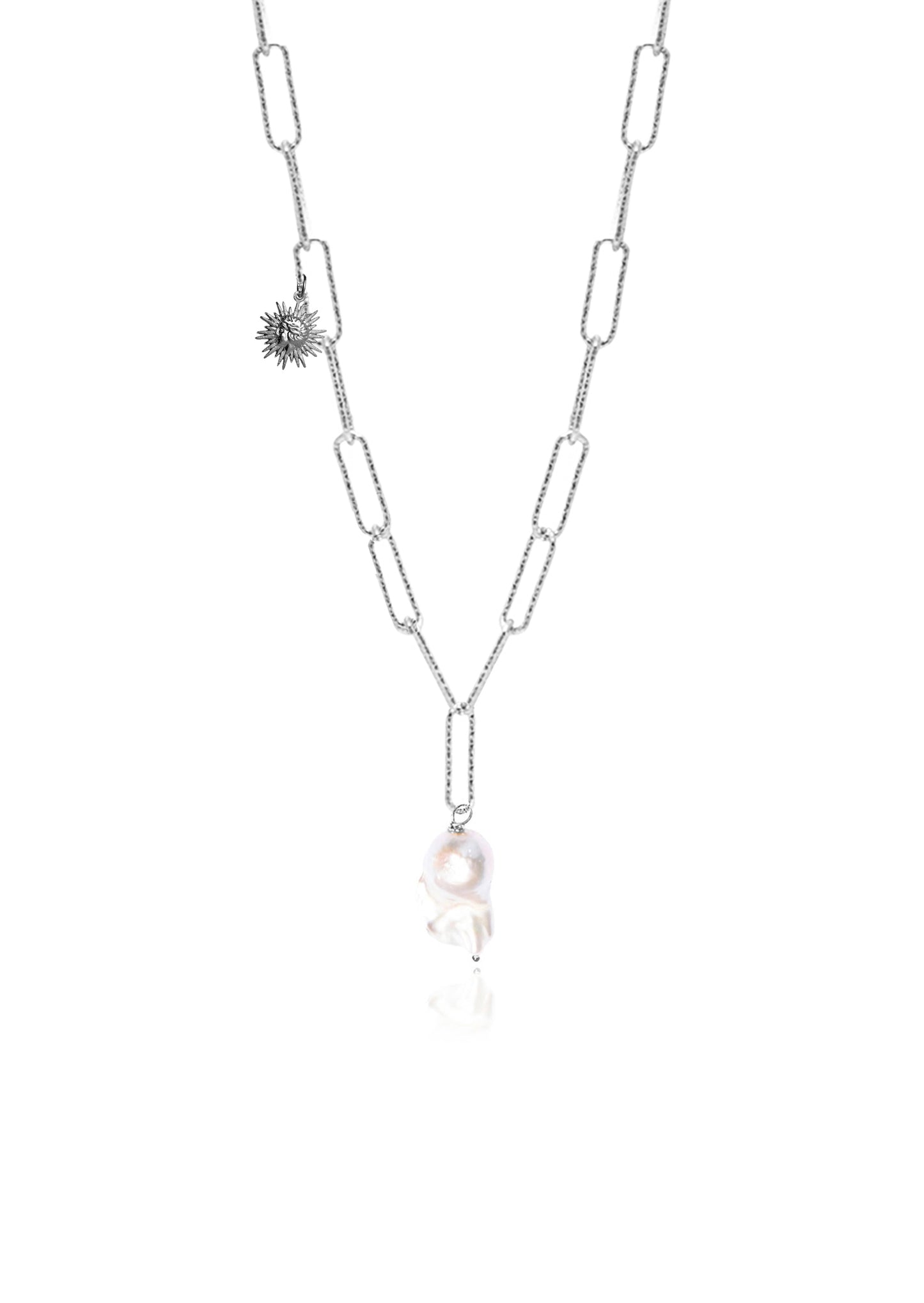 Hermina Sun Mini Lost Sea Diamond Cut Necklace Silver
