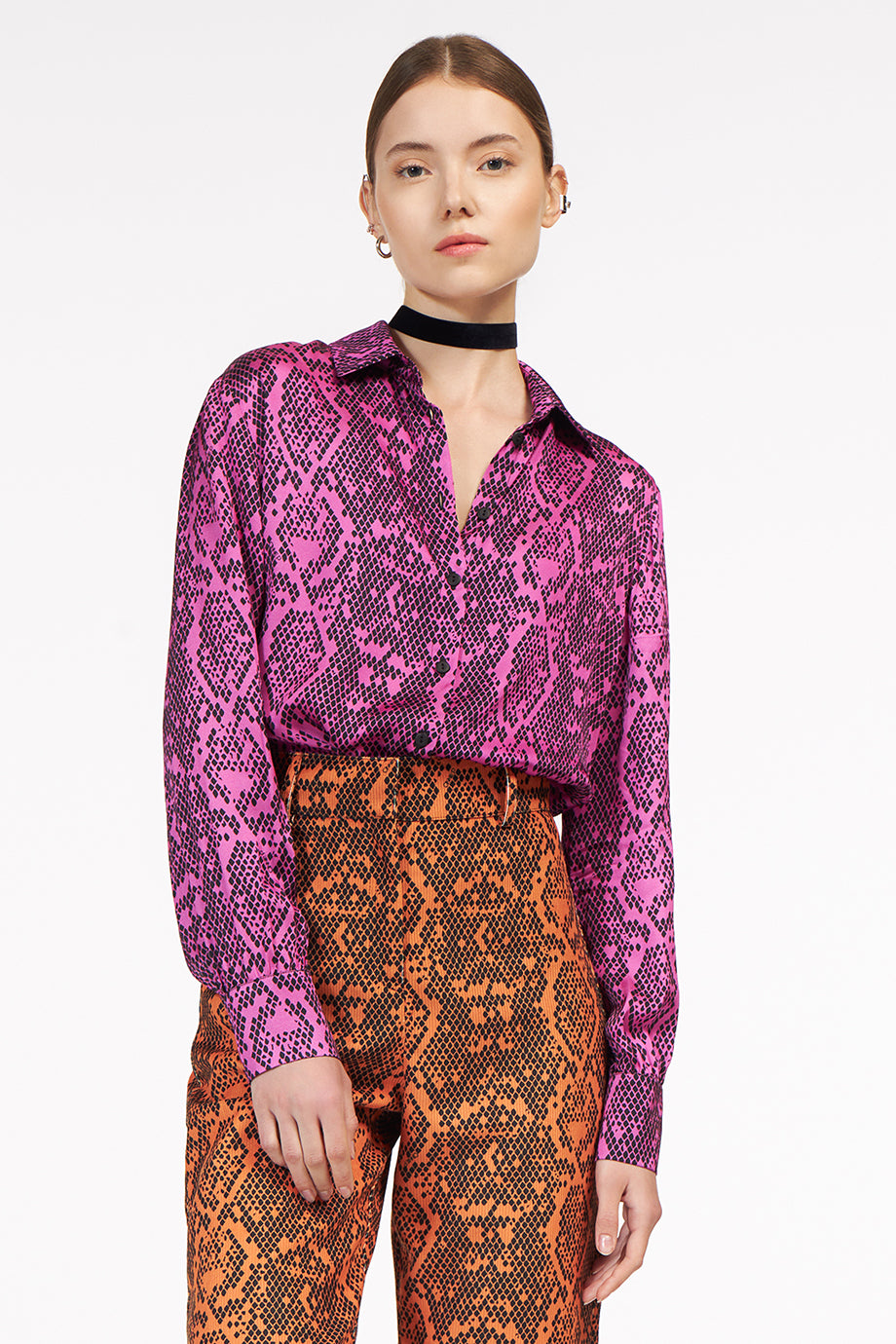 AnnieP Cord Trousers Snake Orange