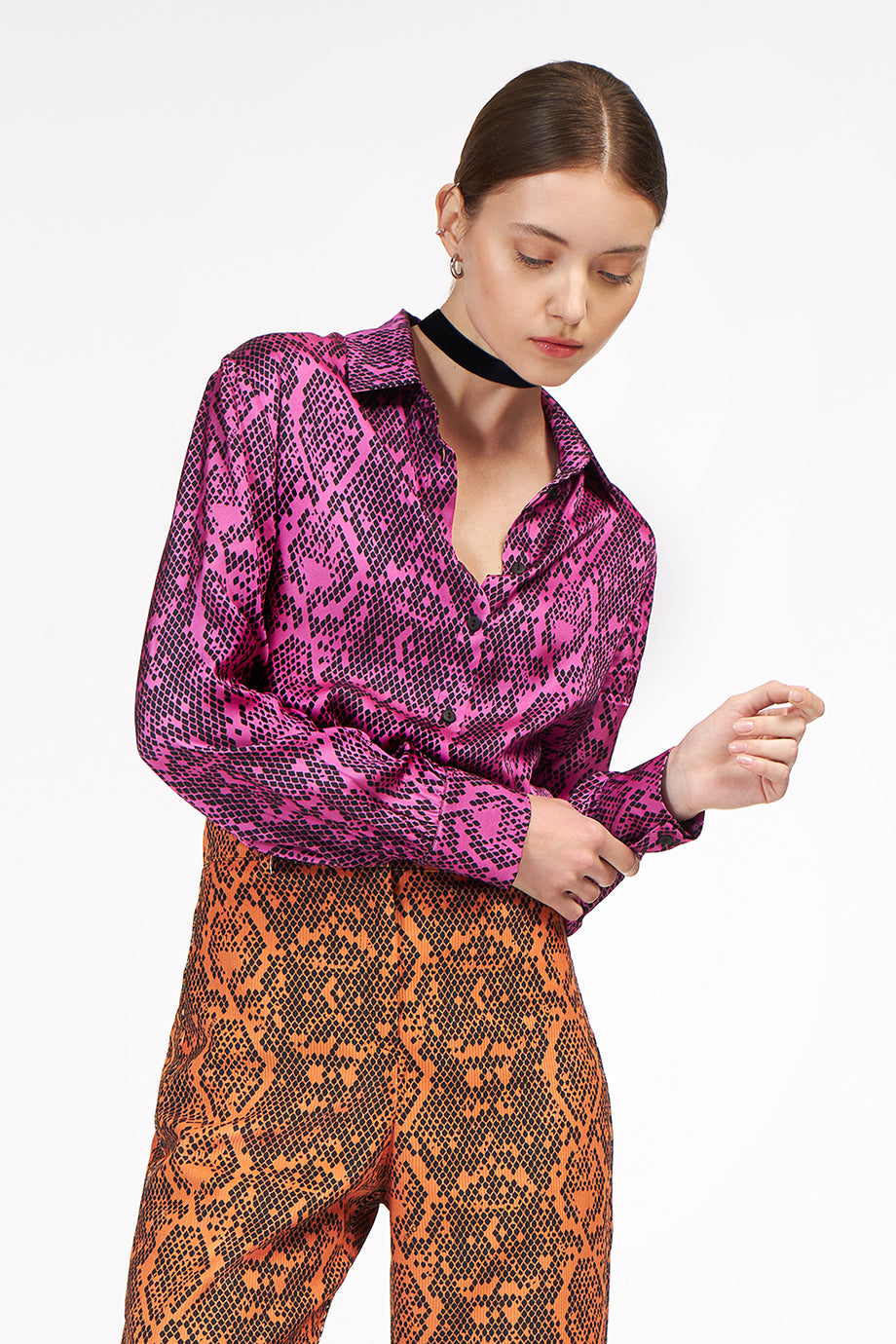 AnnieP Classic Shirt Snake Pink