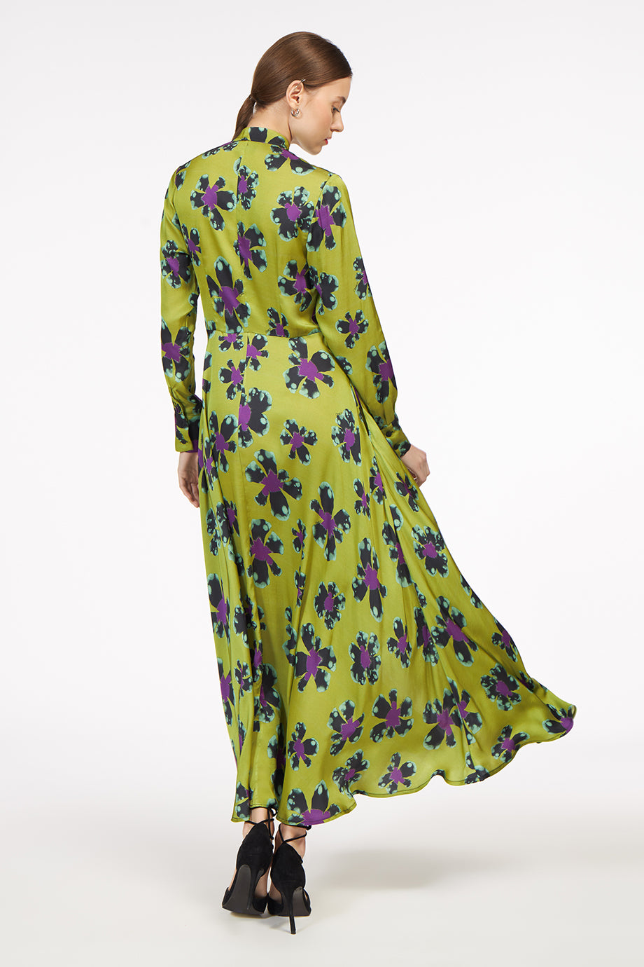 AnnieP Lara Dress Flowers Olive