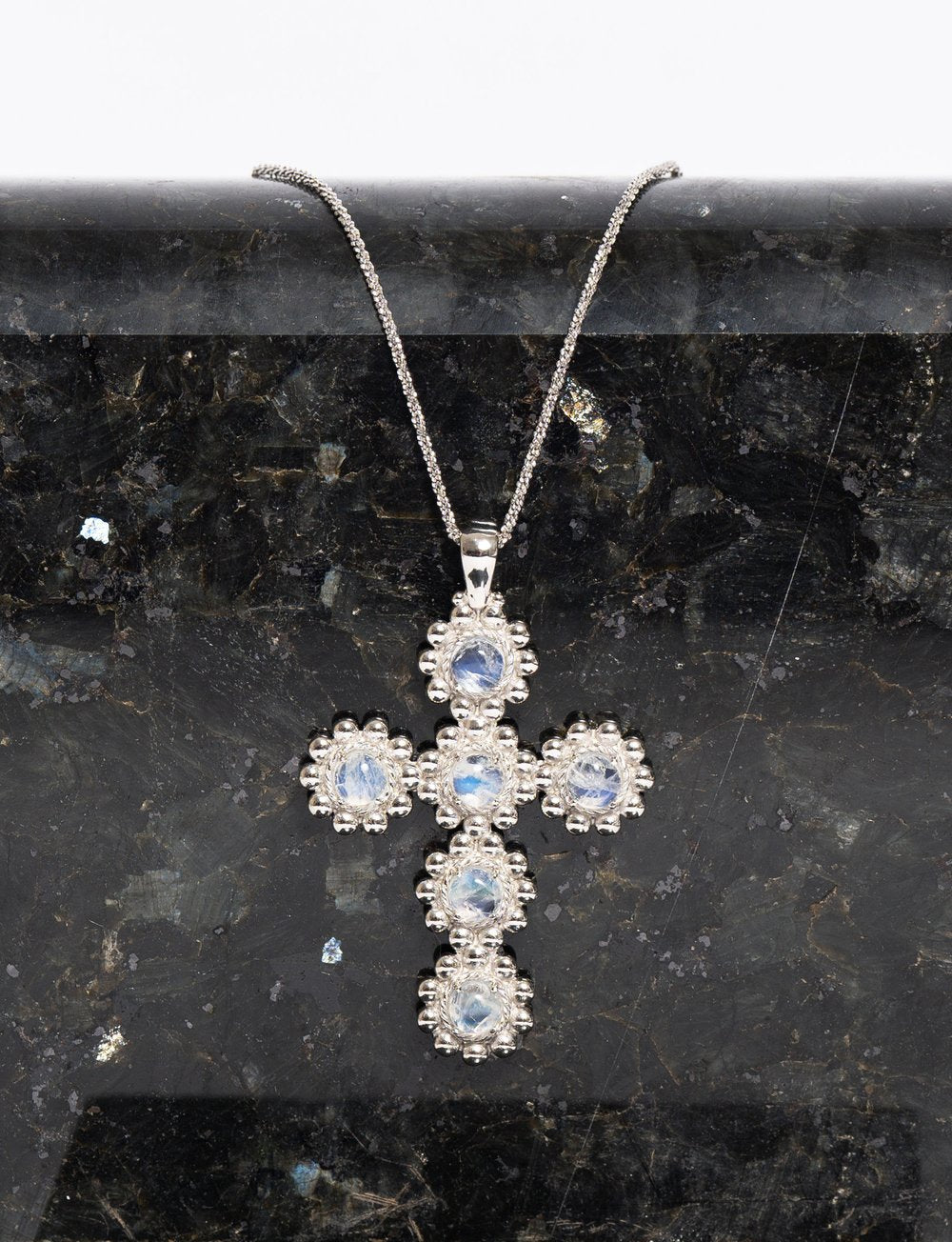 Delina Agnes Moonstone Silver Necklace