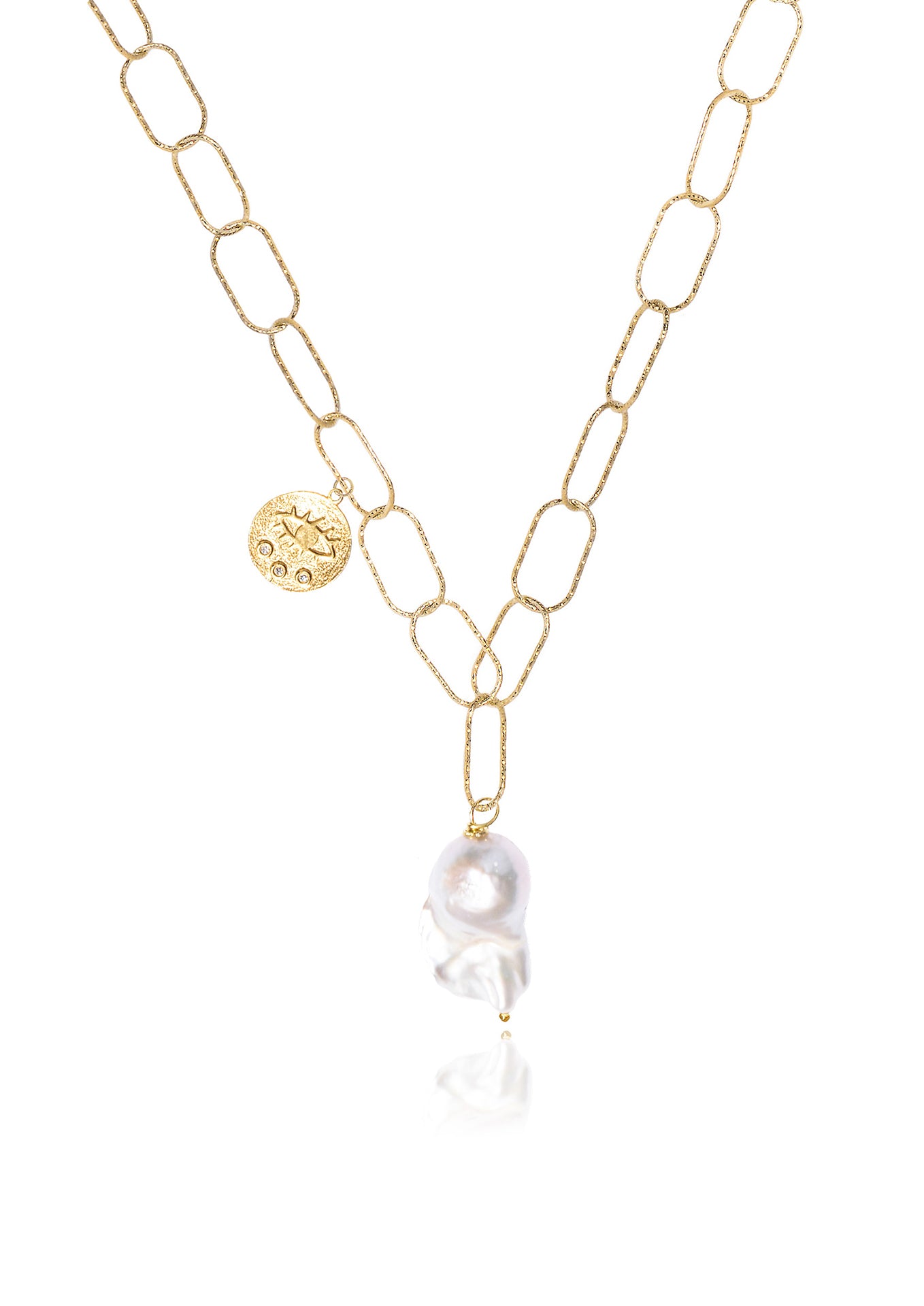 Hermina Kressida Mini Lost Sea Statement Necklace Gold Plated