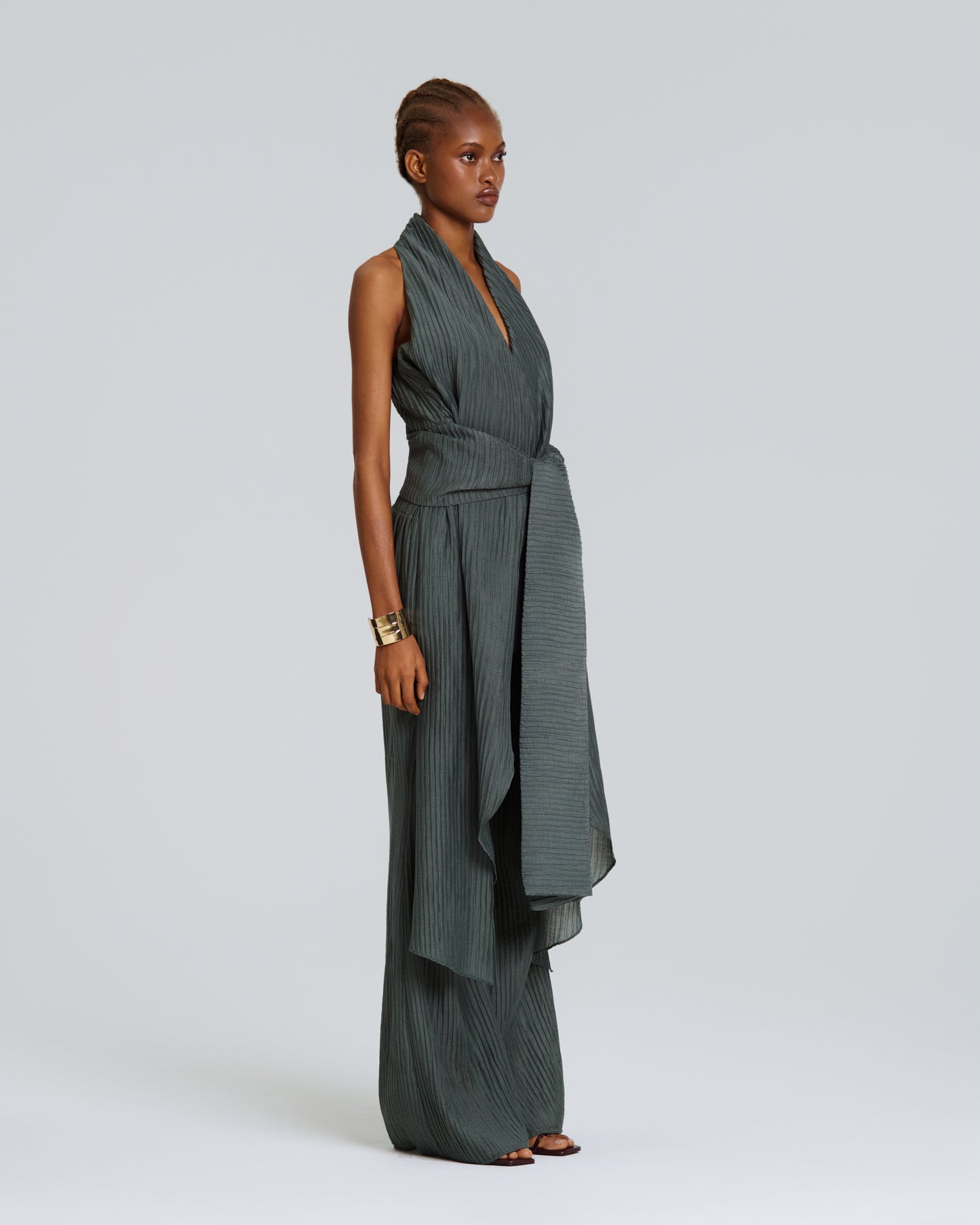 Stelios Koudounaris Assymetric Wrapover Plissee Tunic