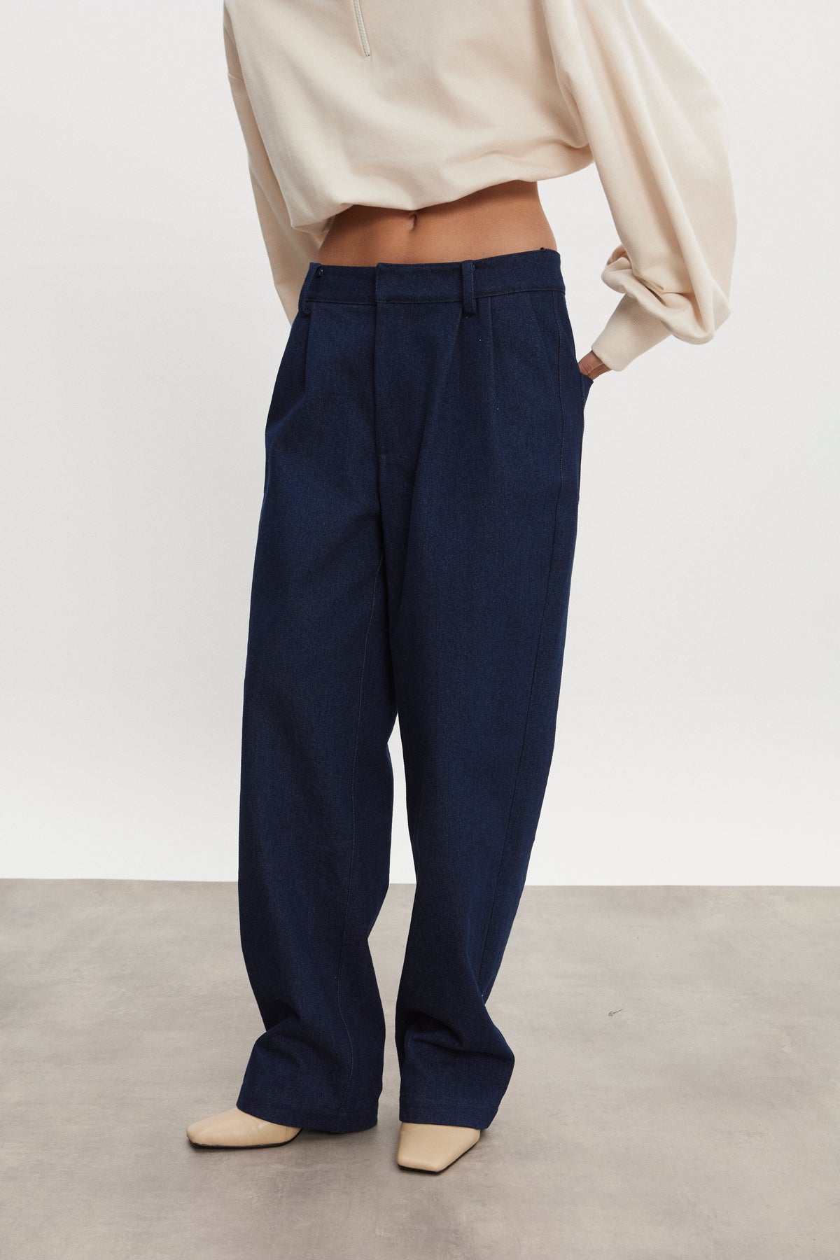 Nadia Rapti America Denim Trousers Dark Blue