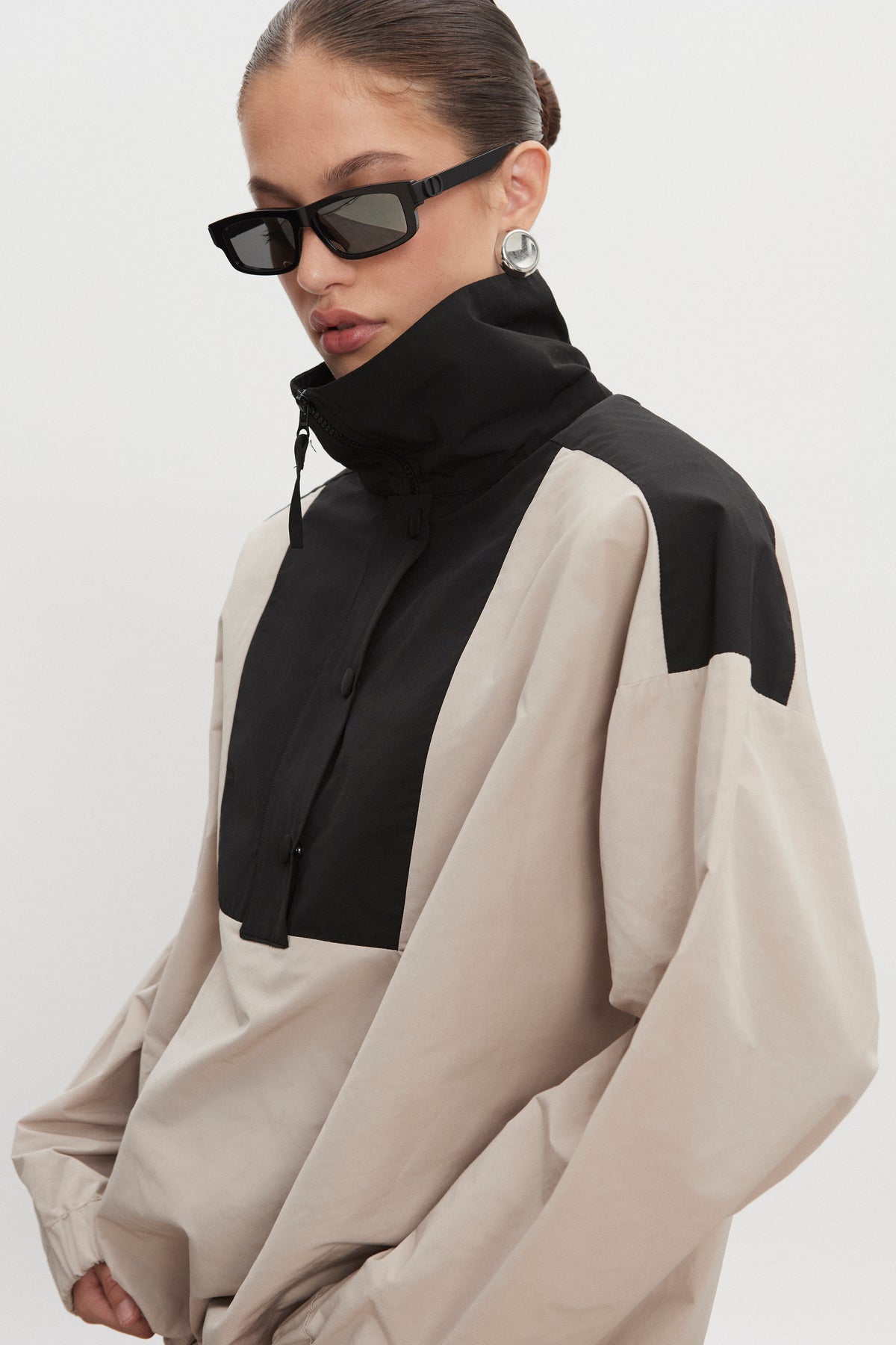 Nadia Rapti Paolo Wind Anorak Women Greige Black