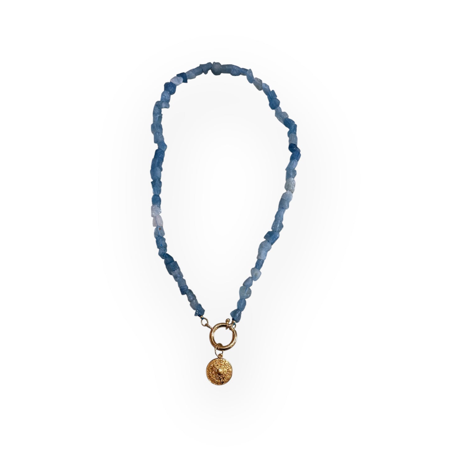 Hermina Aquamarine Necklace - Shield Of Achilles Mini