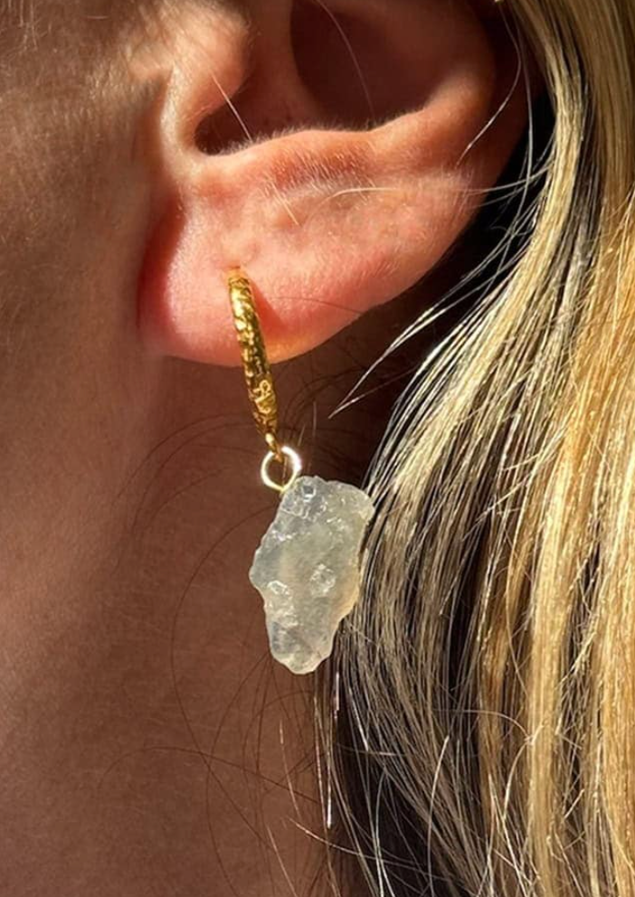 Hermina Syko Hammered Hoops Gold Plated