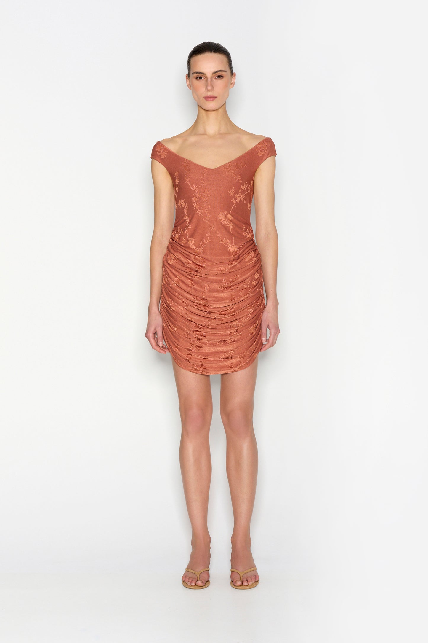 Nadia Rapti Cactus Mini Dress Terracotta