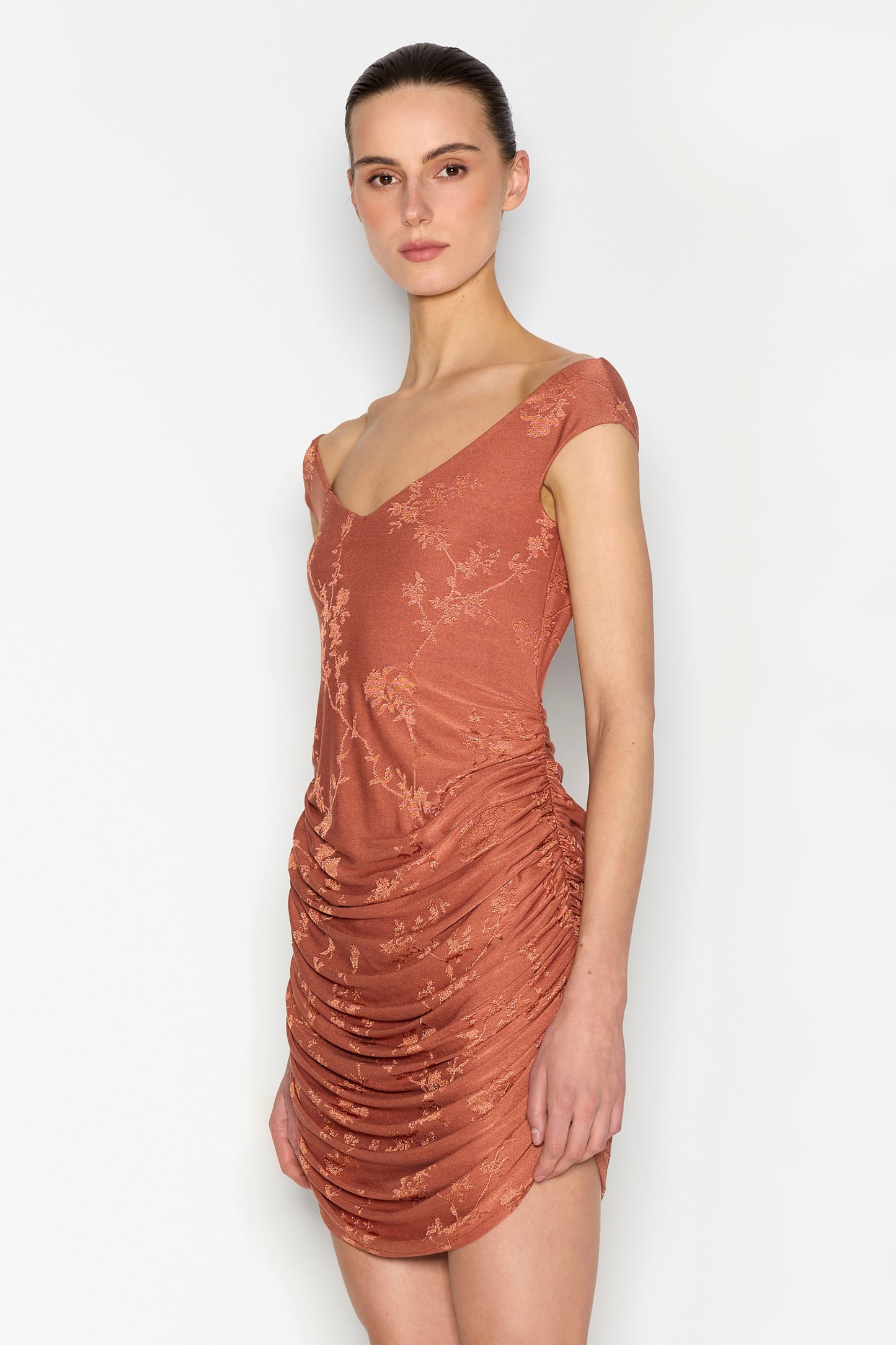 Nadia Rapti Cactus Mini Dress Terracotta