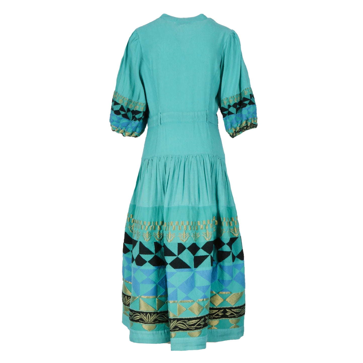 Antheris Linen Woven Midi Dress With Buttons (non returnable item)