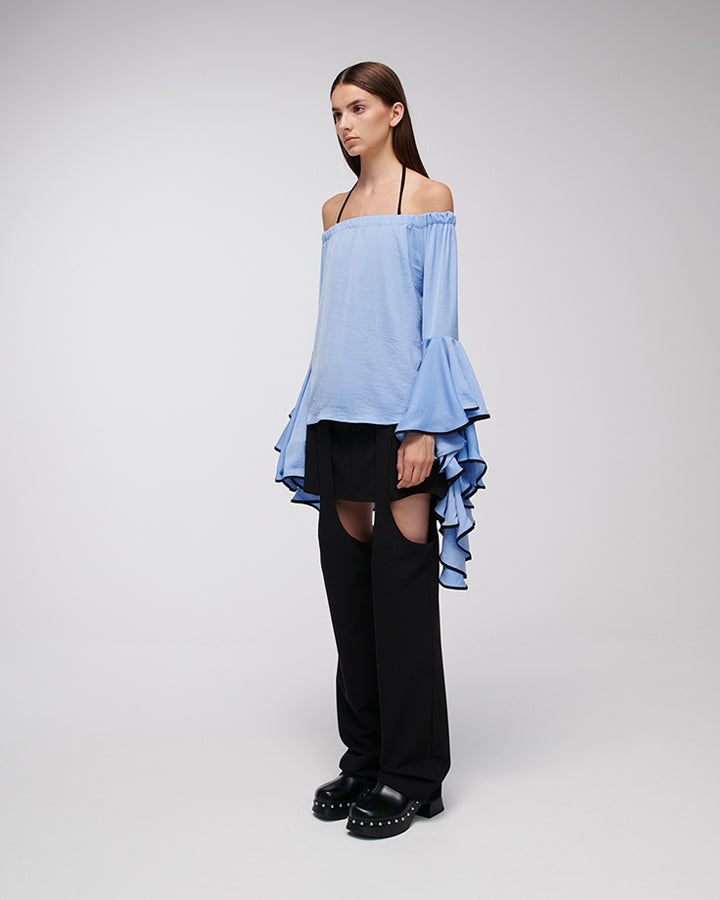 Stelios Koudounaris Vollants Sleeves Blouse