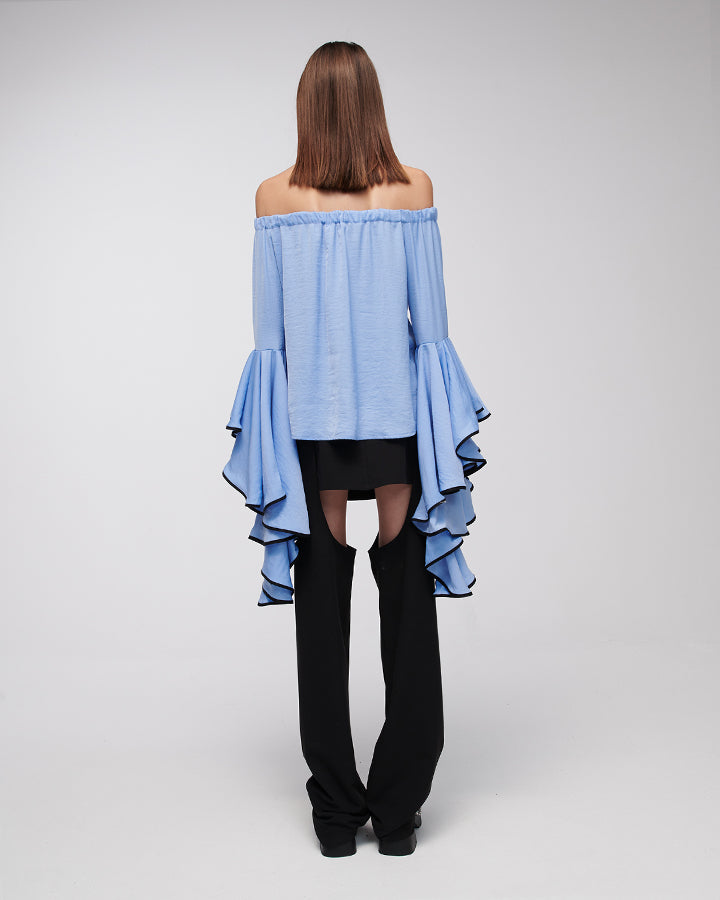 Stelios Koudounaris Vollants Sleeves Blouse