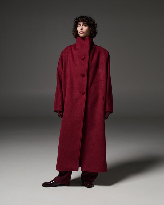 Stelios Koudounaris Oversized Coat Burgundy