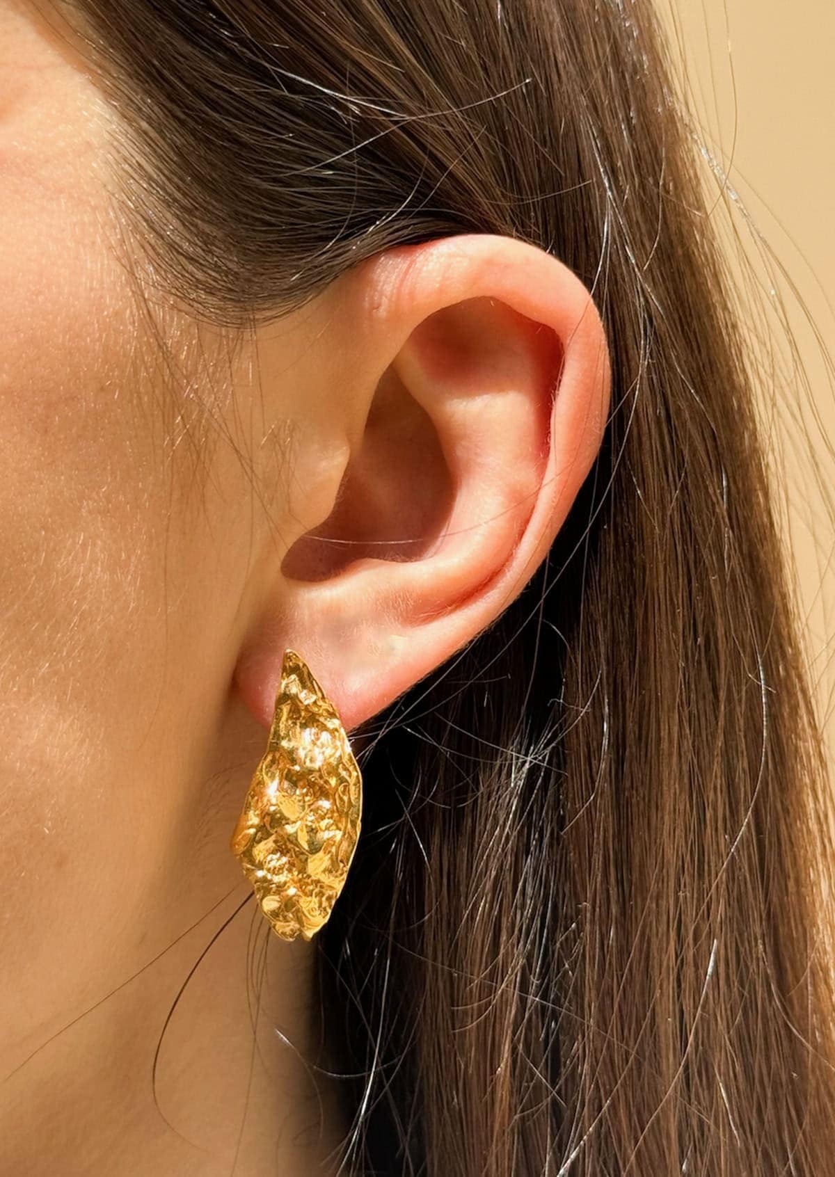 Hermina Nebula Symmetrical Small Earrings Gold Plated