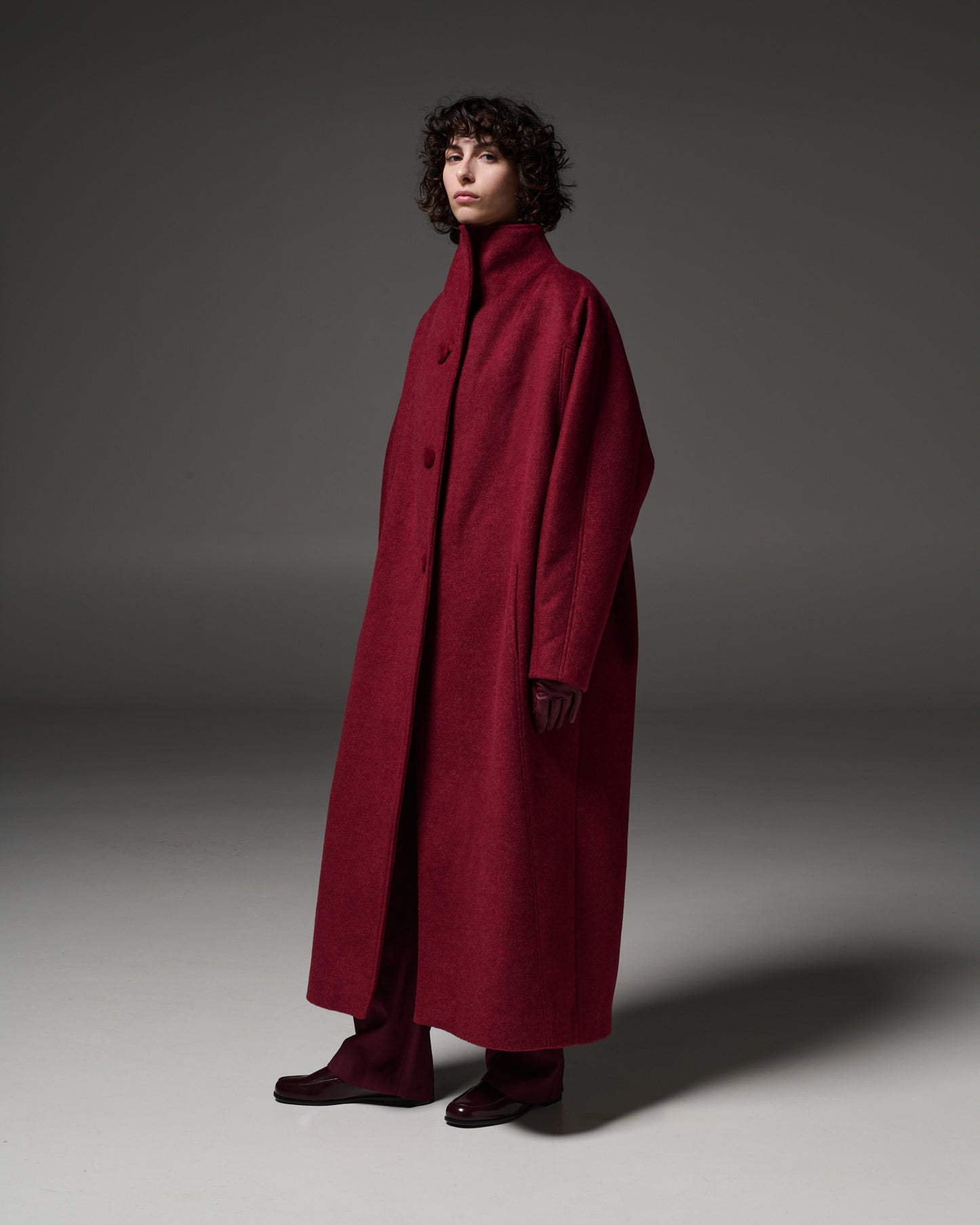 Stelios Koudounaris Oversized Coat Burgundy
