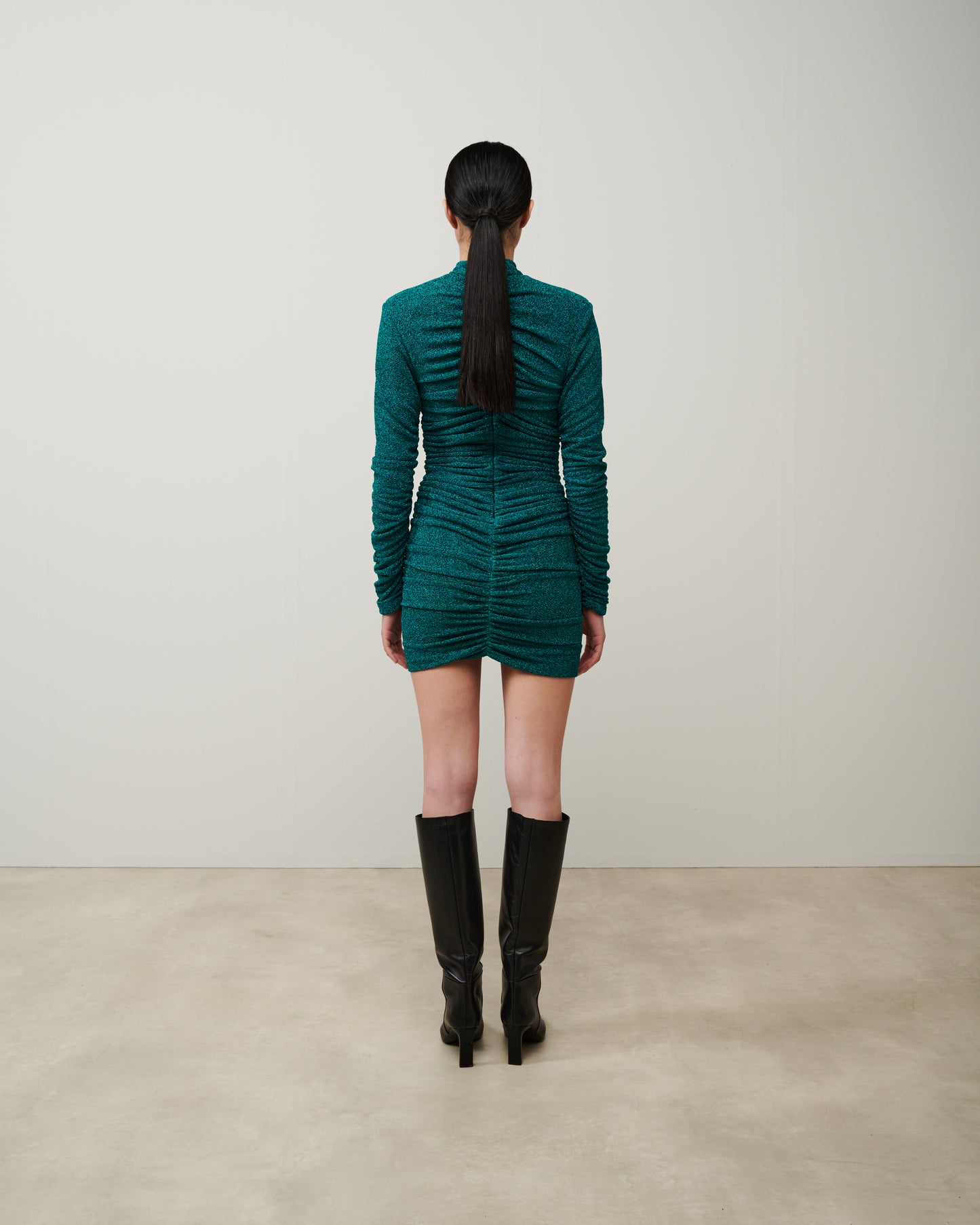 Stelios Koudounaris Ruched Stardust Short Dress