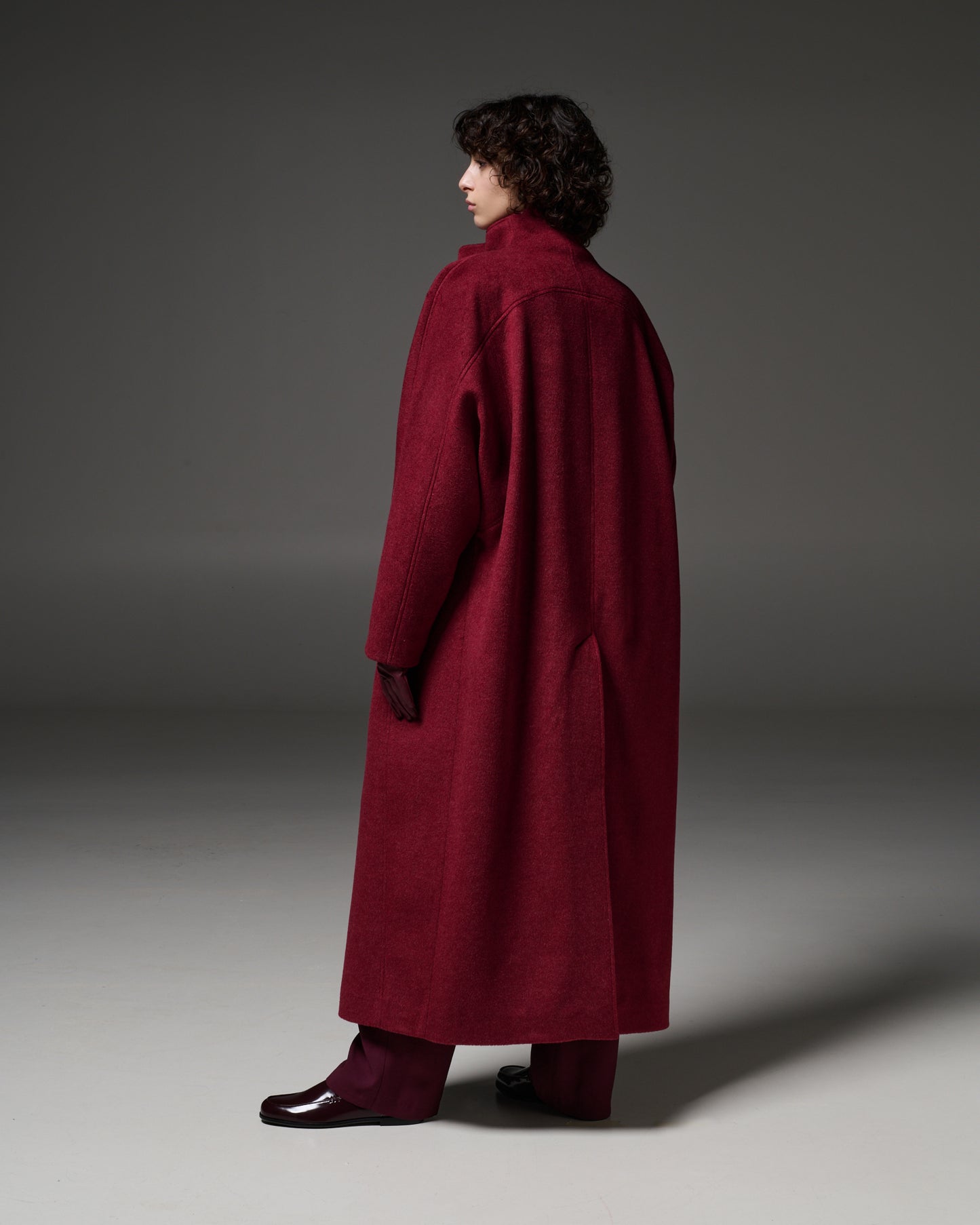 Stelios Koudounaris Oversized Coat Burgundy