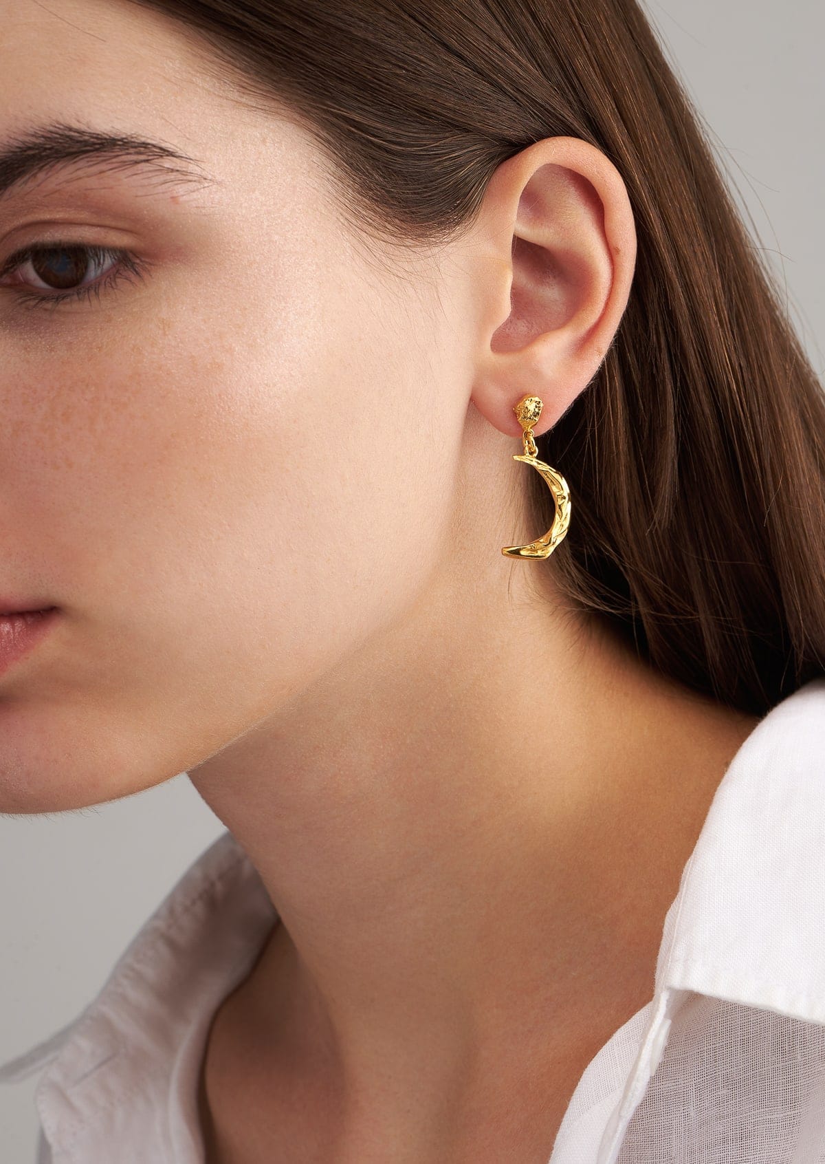 Hermina Melies Moon Earrings Gold Plated