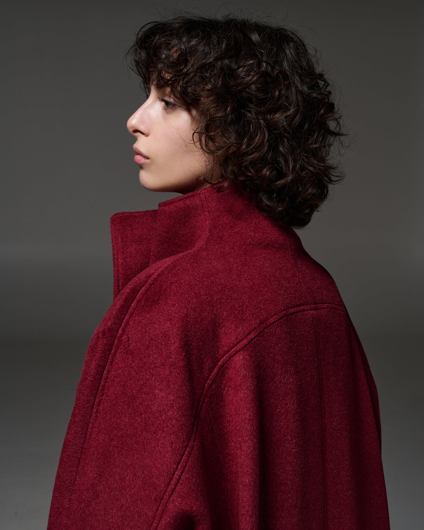Stelios Koudounaris Oversized Coat Burgundy