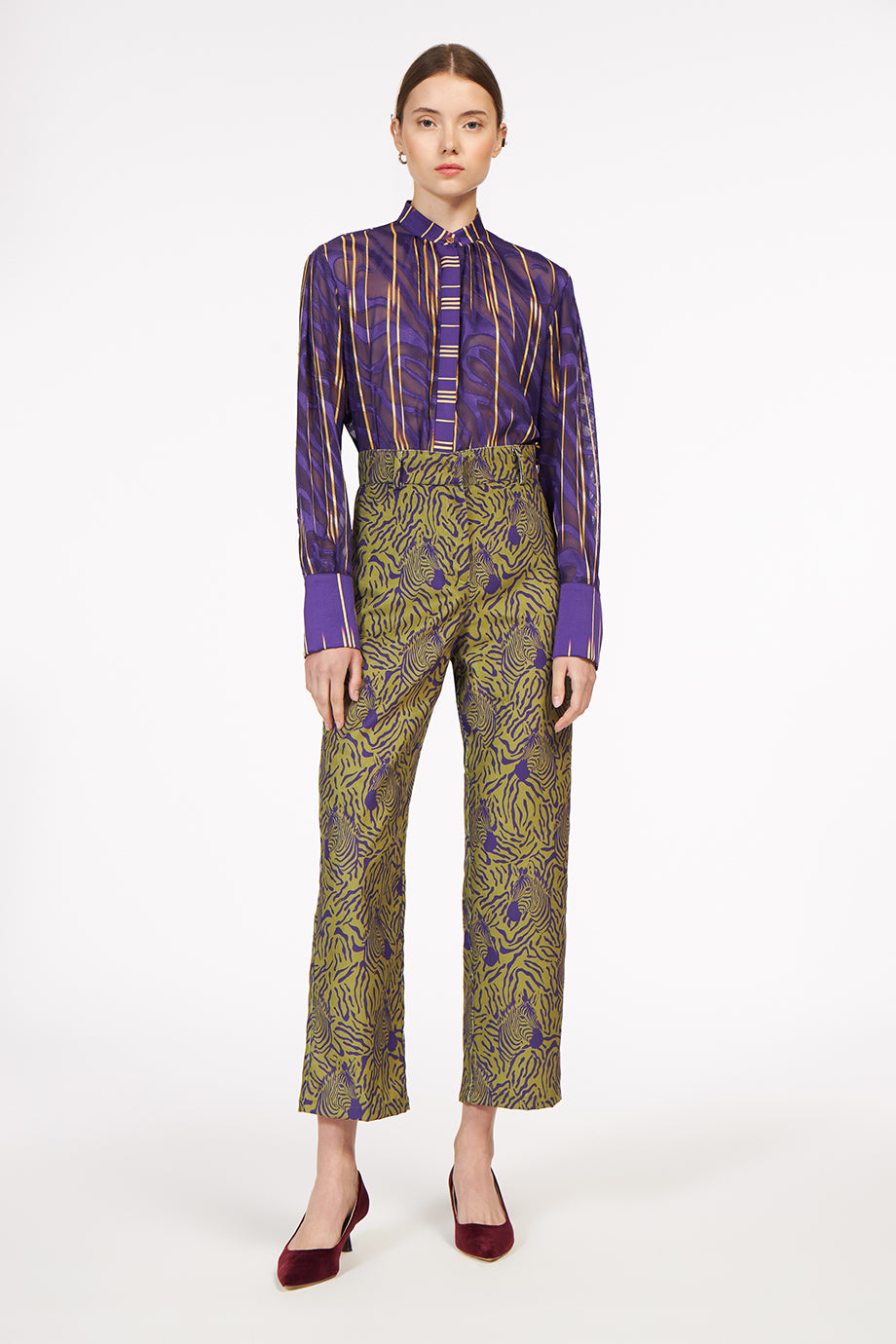 AnnieP Shimmering Shirt Lines Purple